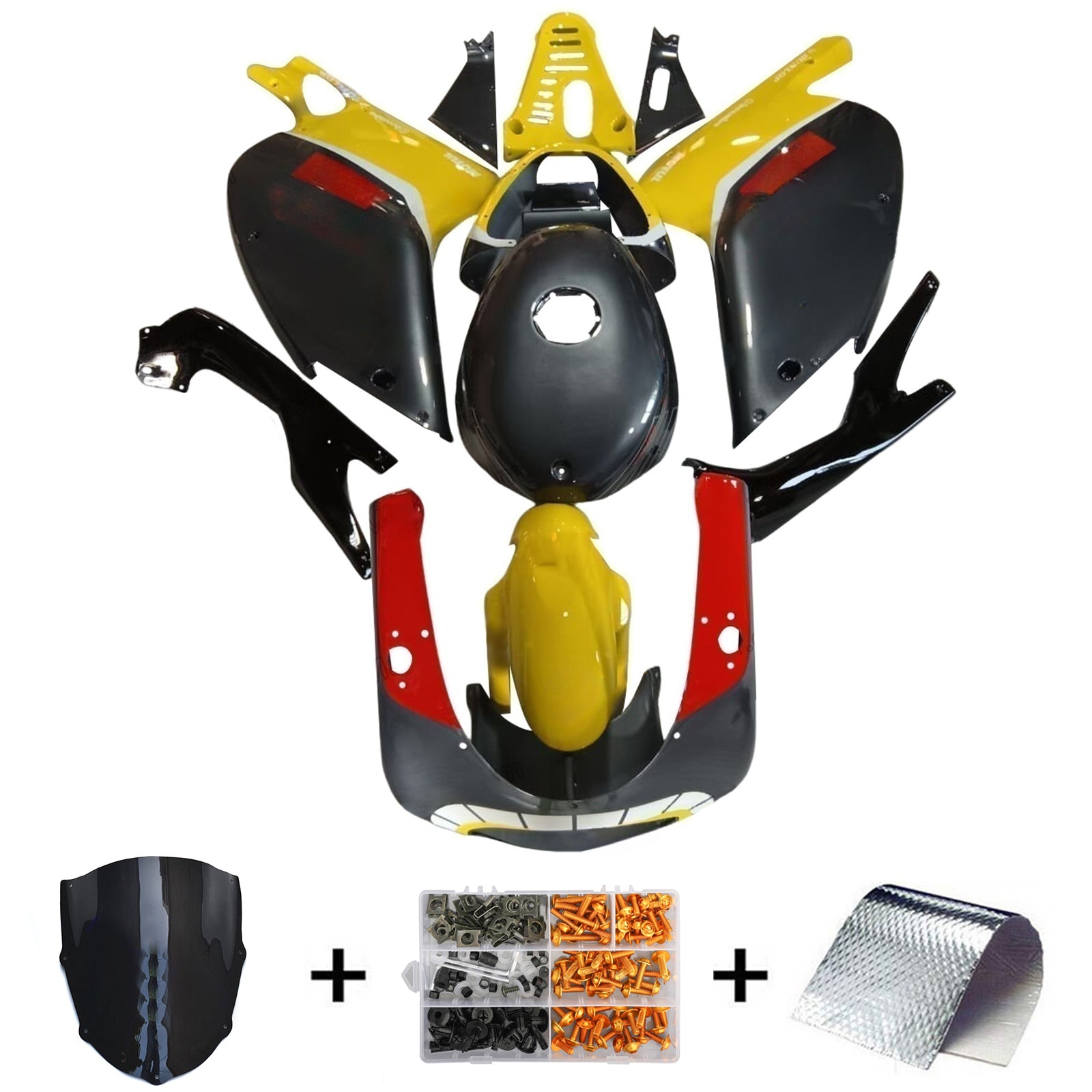 Amotopart 2000-2005 Aprilia RS125 Yellow & Red Fairing Kit