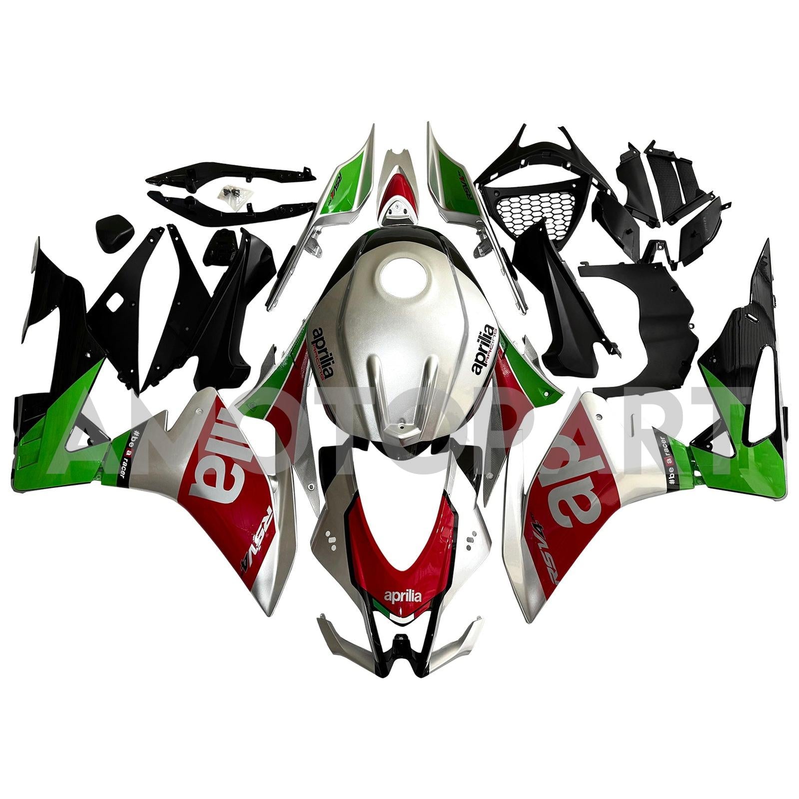 Amotopart Aprilia 2016-2020 RSV4 1000 Red&Green Style4 Fairing Kit