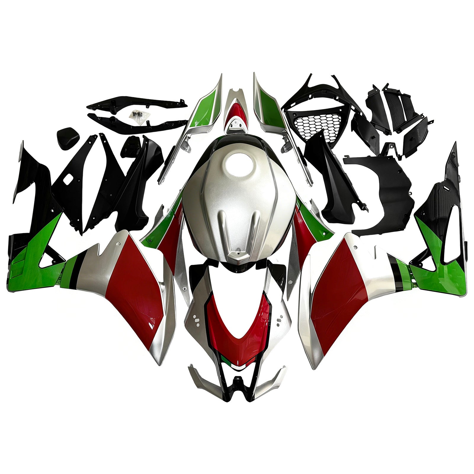 Amotopart Aprilia 2016-2020 RSV4 1000 Red & Green Style4 Zestaw owiewki