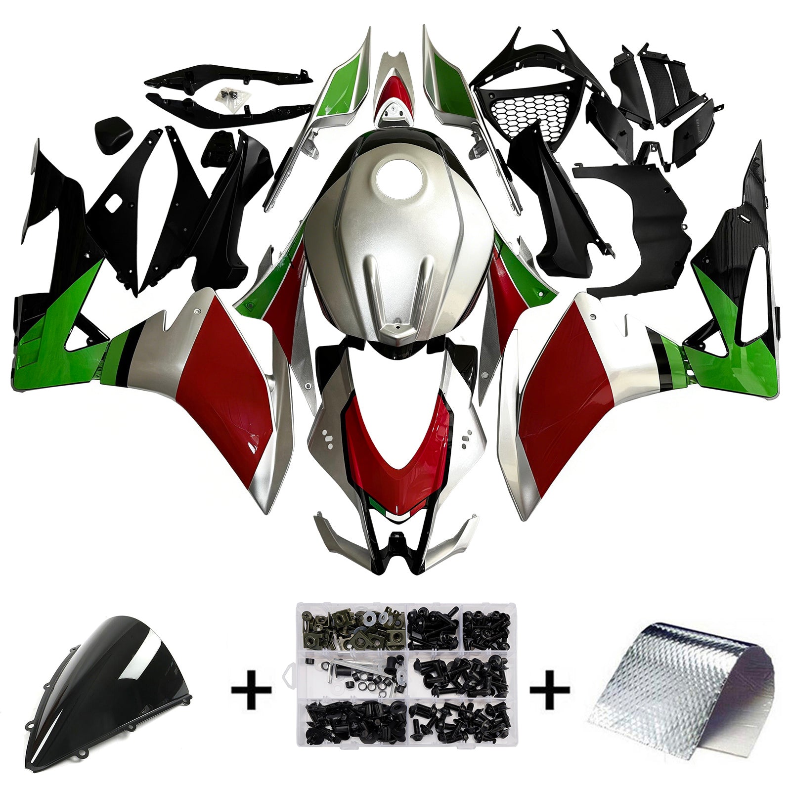 Amotopart Aprilia 2016-2020 RSV4 1000 Red&Green Style4 Fairing Kit