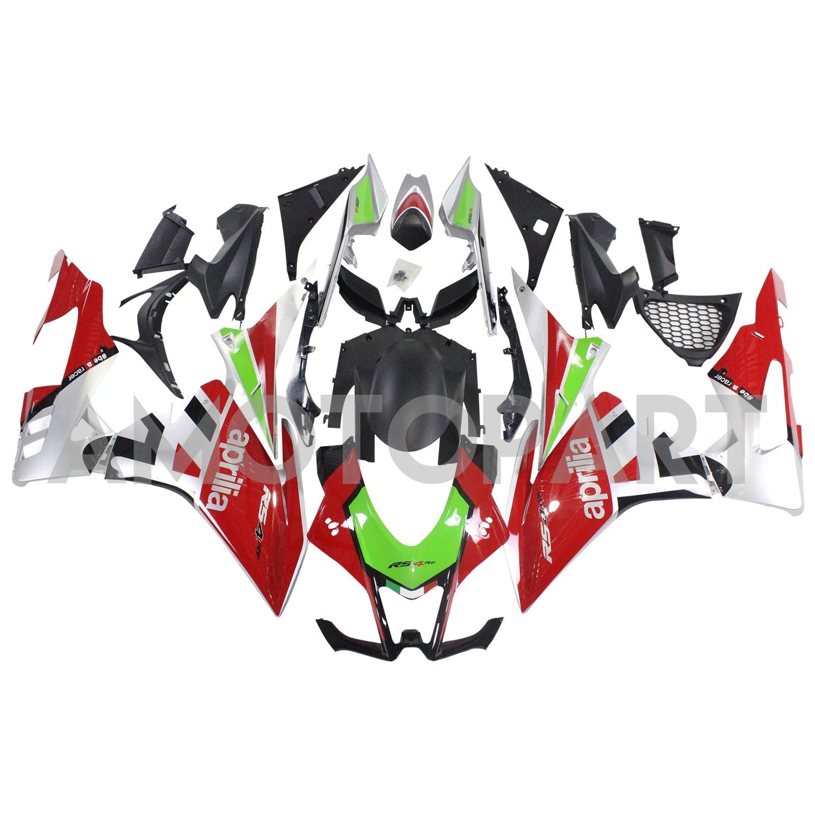 Amotopart Aprilia 2016-2020 RSV4 1000 Red&Green Style3 Fairing Kit