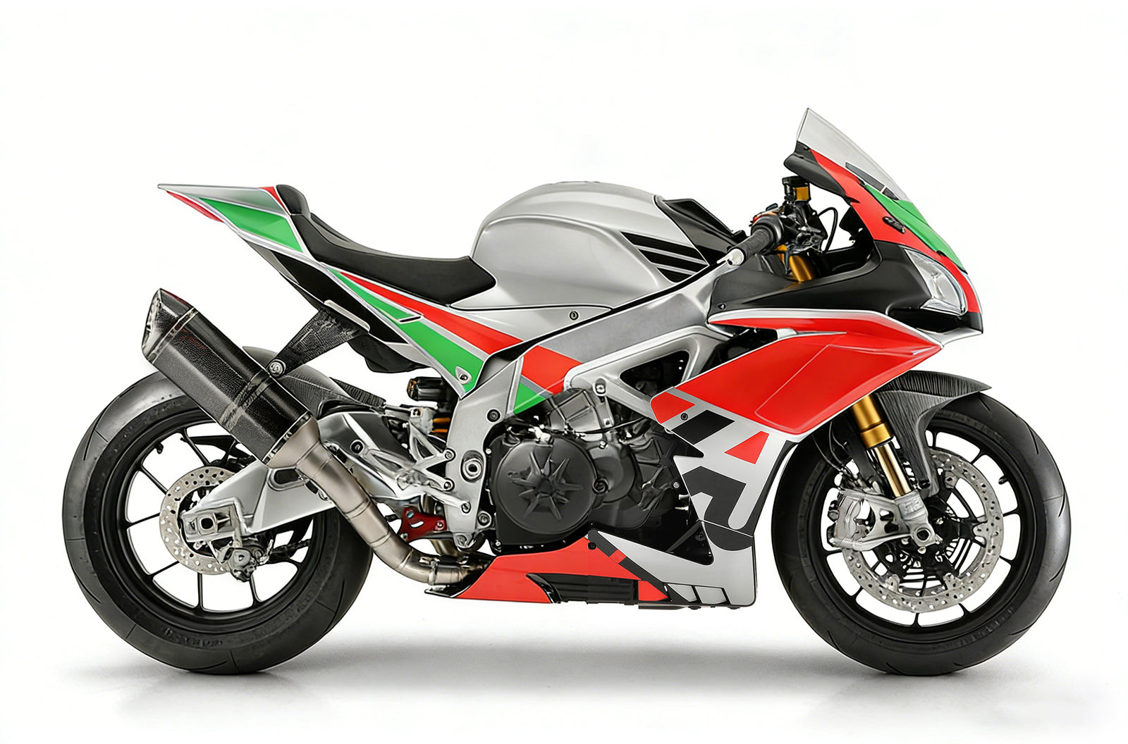 Amotopart Aprilia 2016-2020 RSV4 1000 Red&Green Style3 Fairing Kit