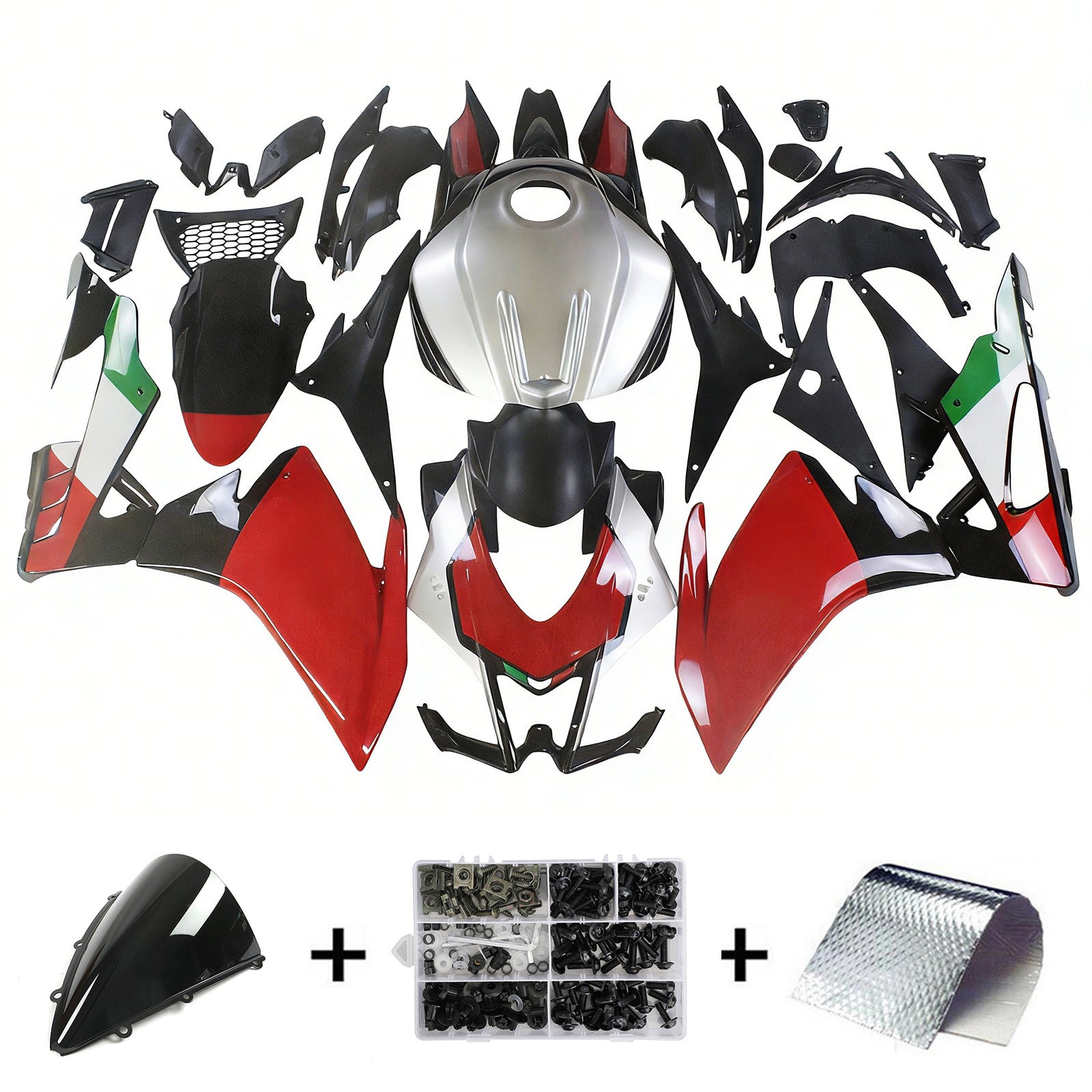 Amotopart Aprilia 2016-2020 RSV4 1000 Red&Green Style2 Fairing Kit
