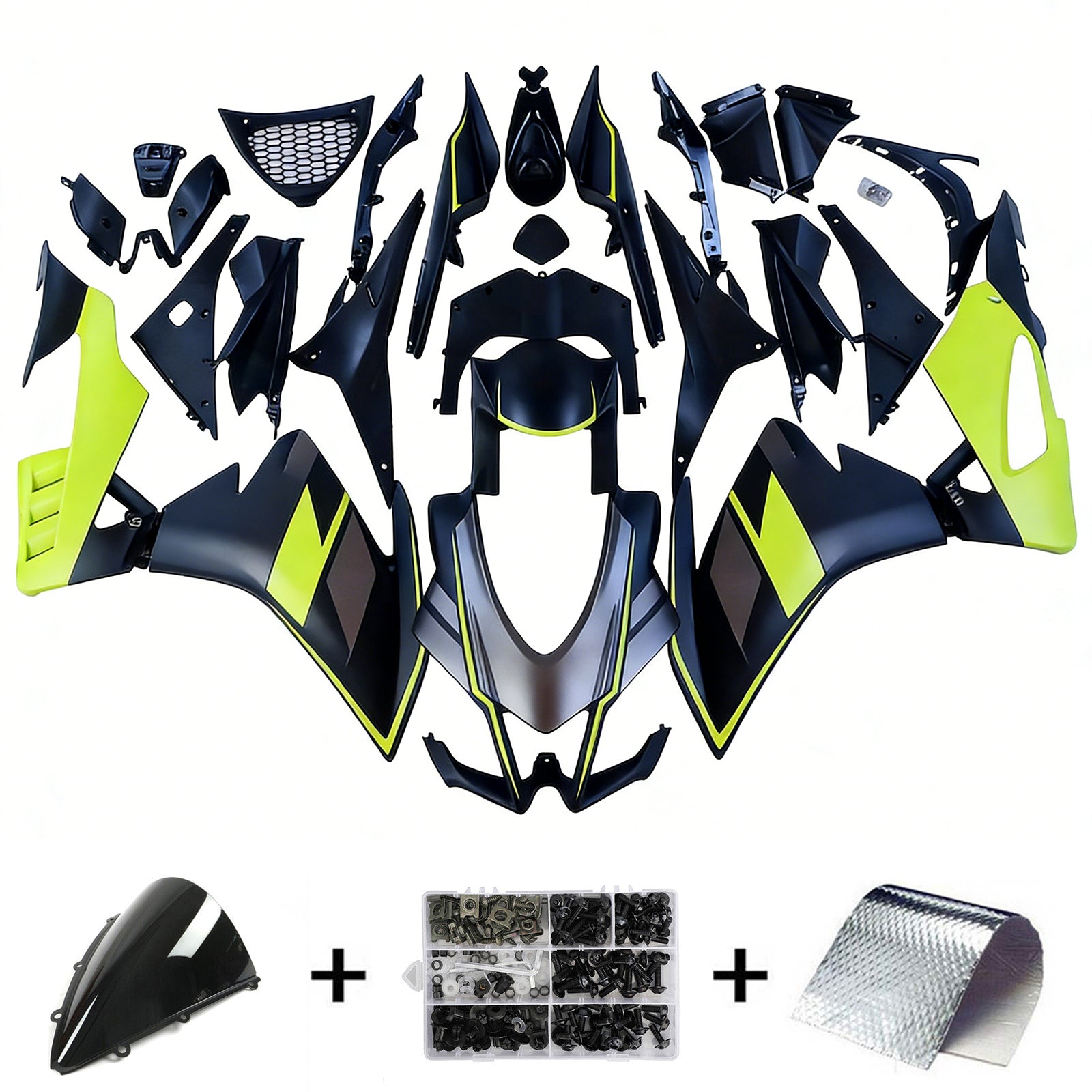 Amotopart Aprilia 2016-2020 RSV4 1000 イエロー&ブラック フェアリングキット