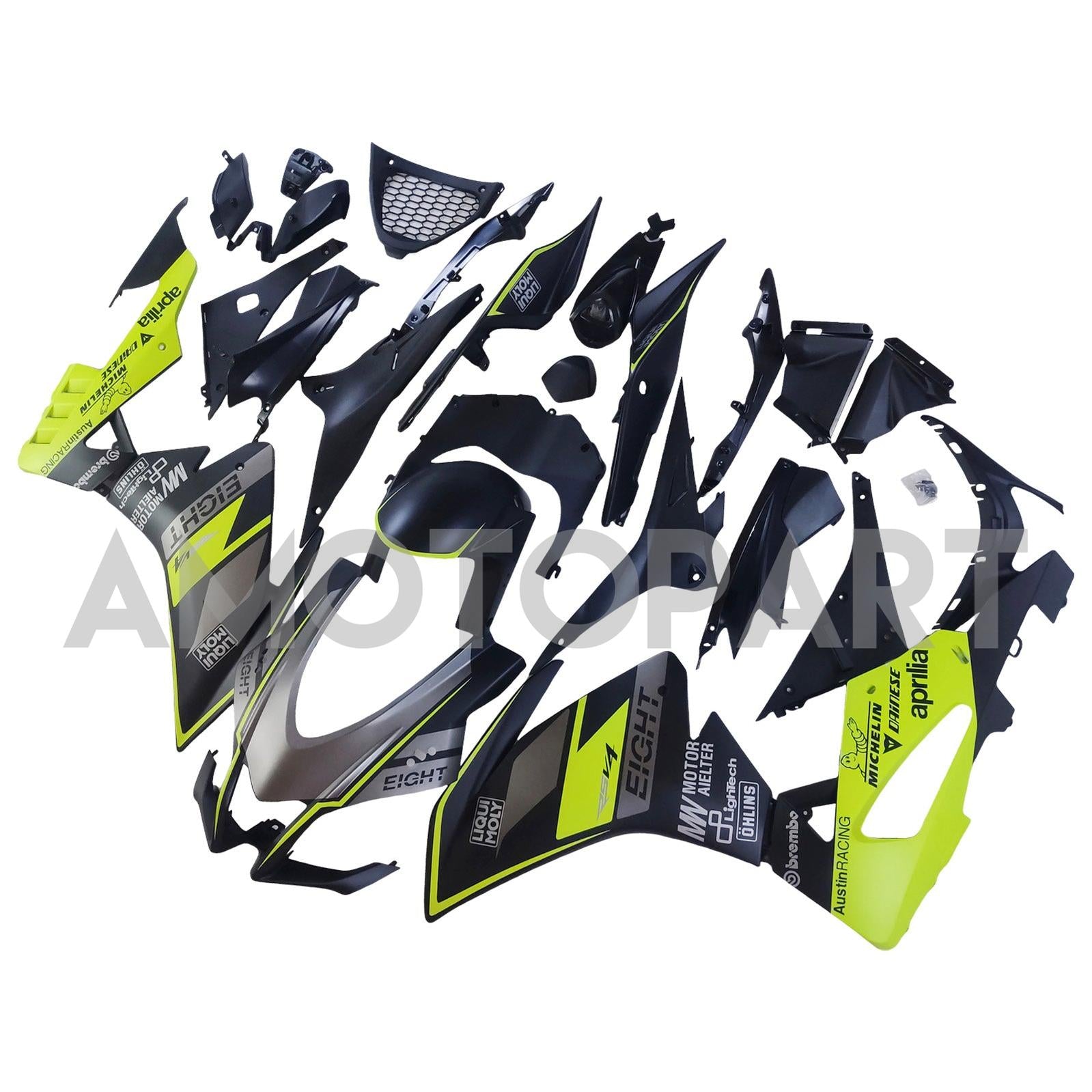Amotopart Aprilia 2016-2020 RSV4 1000 Yellow&Black Fairing Kit