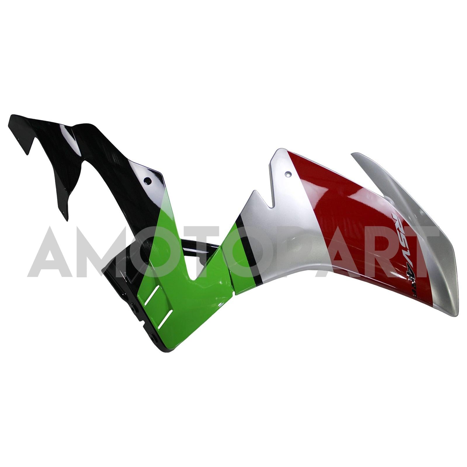Kit de carenado Amotopart Aprilia 2016-2020 RSV4 1000 rojo y verde Style9