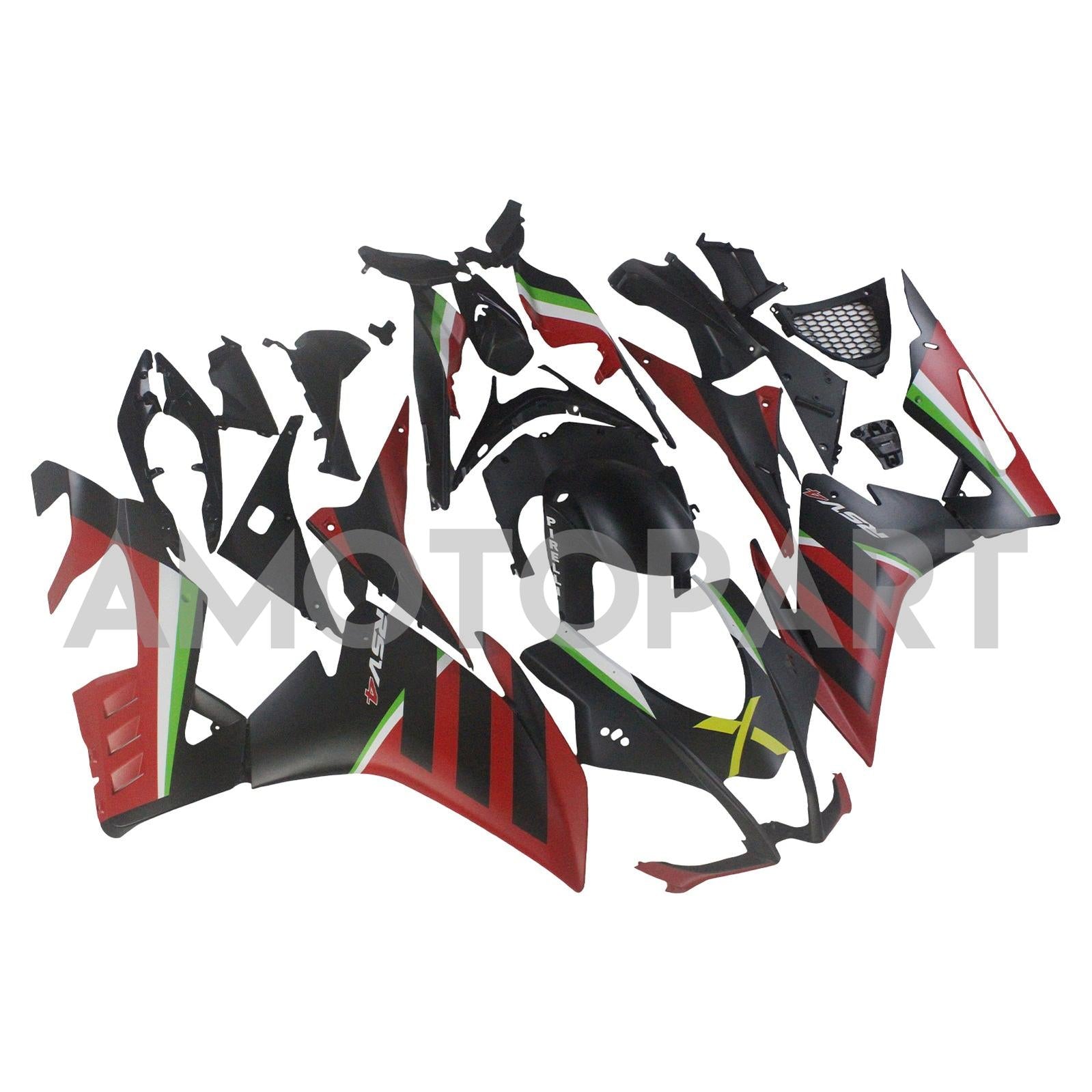 Amotopart Aprilia 2016-2020 RSV4 1000 Red & Green Style 8 Fairing Kit