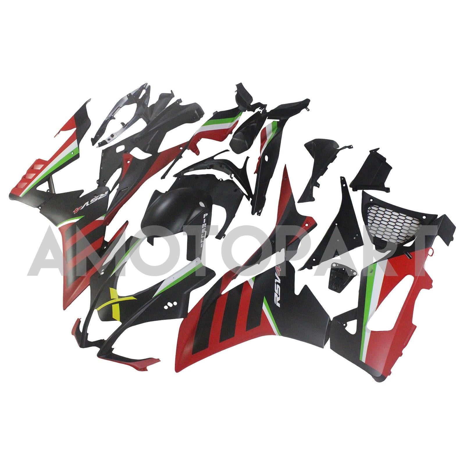 Amotopart Aprilia 2016-2020 RSV4 1000 Red & Green Style 8 Fairing Kit