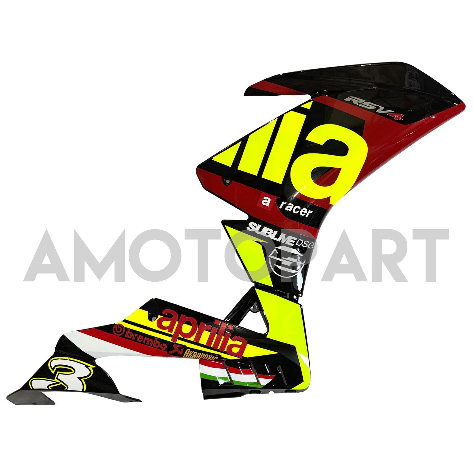 Amotopart 2016-2020 Aprilia RSV4 1000 Yellow Black Red Fairing Kit
