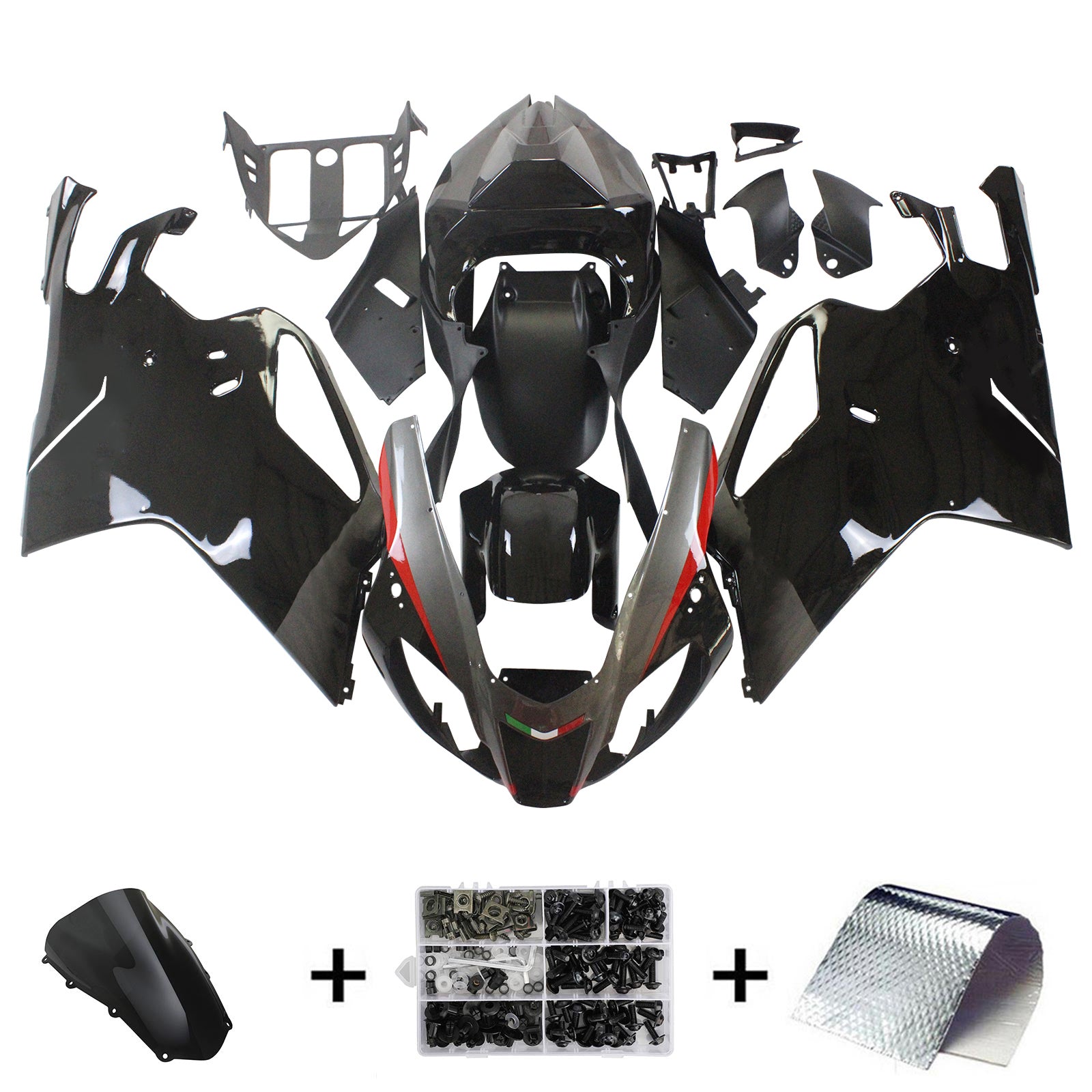 Amotopart 2003-2006 Aprilias RSV1000 Black Fairing Kit
