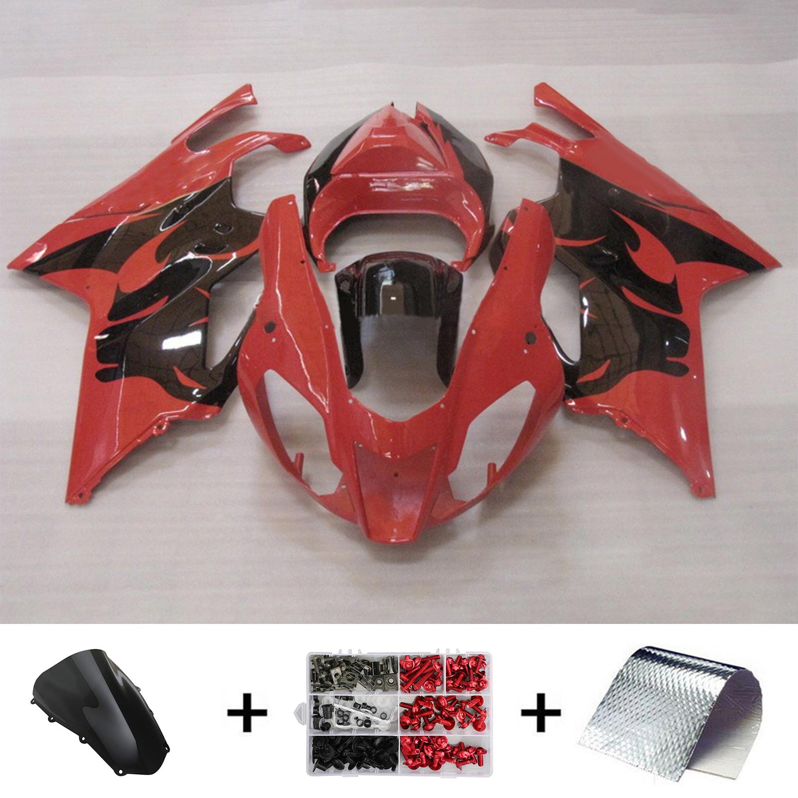 Amotopart 2003-2006 Aprilias RSV1000 Black&Red Fairing Kit