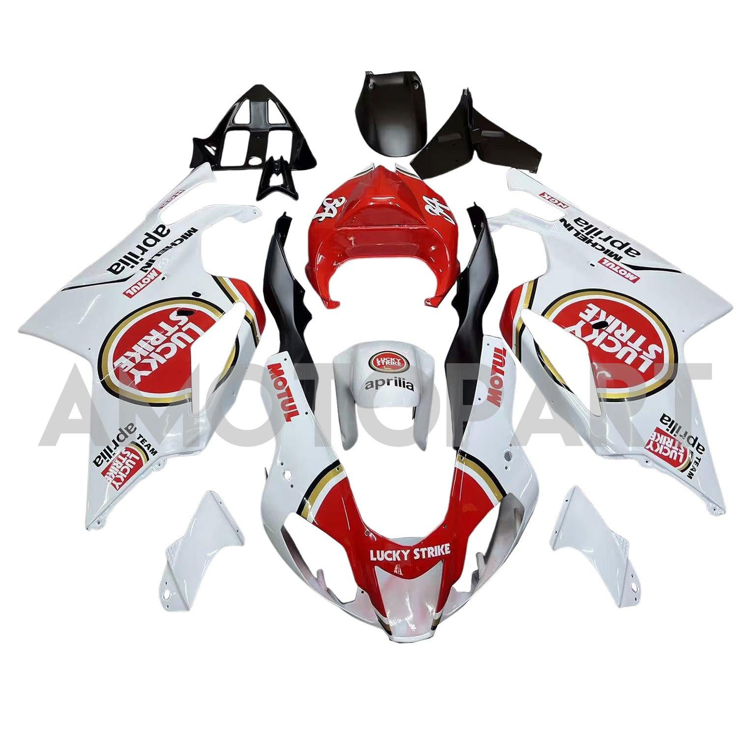 Amotopart 2003-2006 アプリリア RSV1000 レッド&ホワイト ラッキーストライク フェアリングキット
