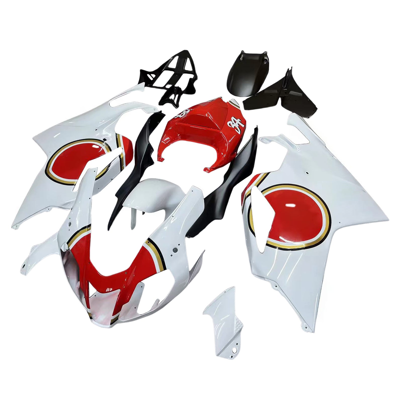Amotopart 2003-2006 Aprilias RSV1000 Red&White Lucky Strike Fairing Kit
