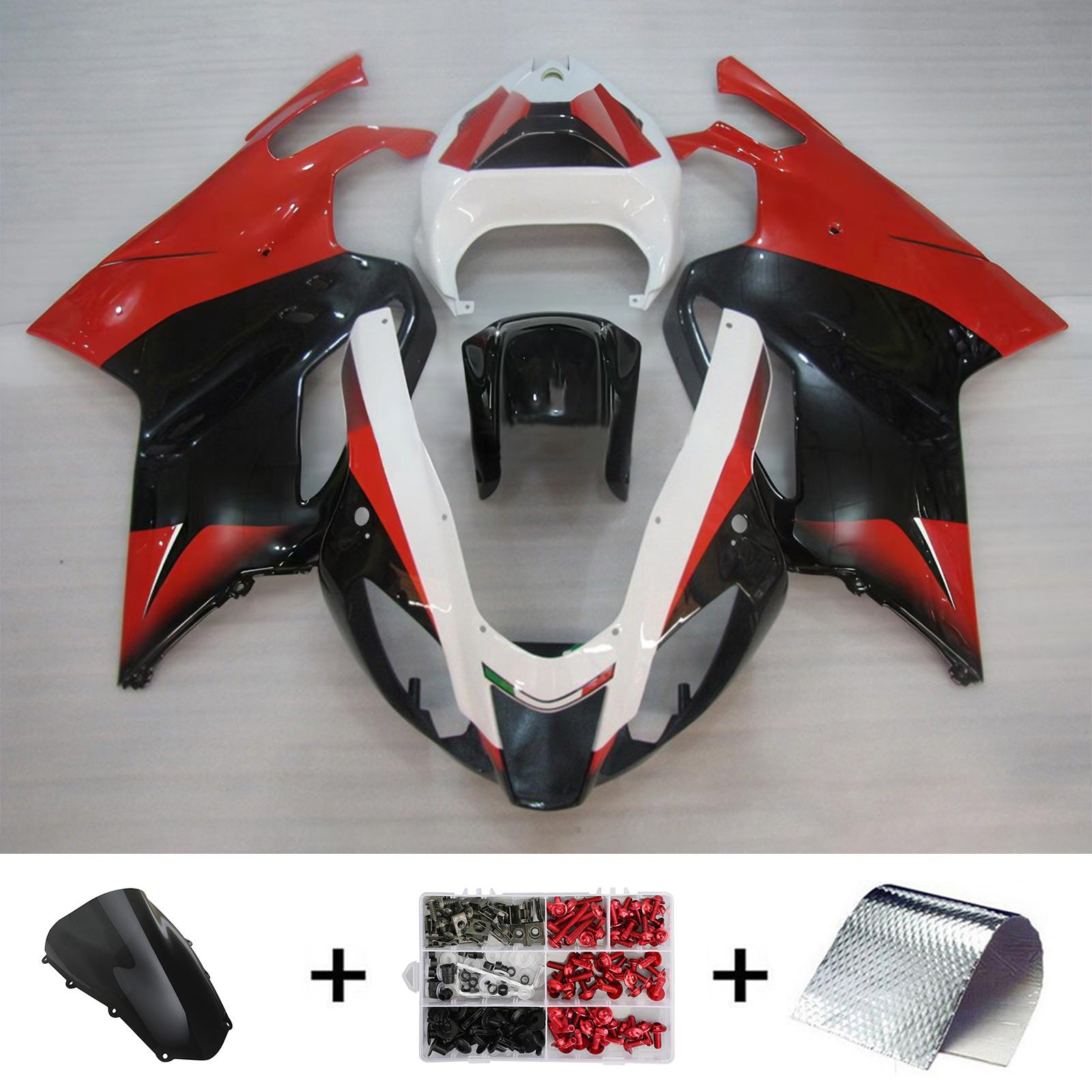 Amotopart 2003-2006 Aprilias RSV1000 Red&Black Fairing Kit