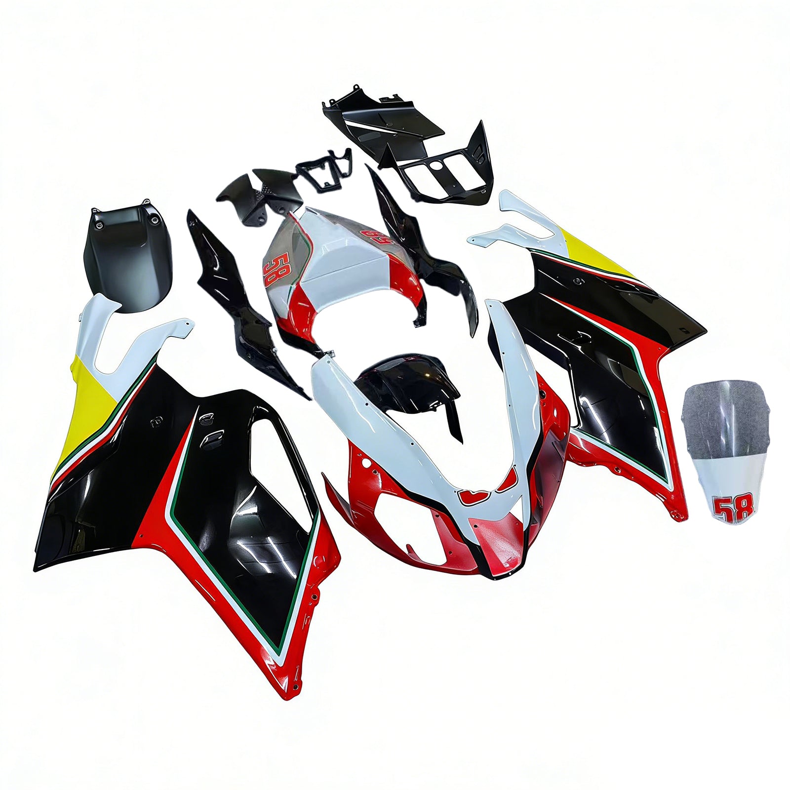 Amotopart 2003-2006 Aprilia RSV1000 Rot&Schwarzes Style2 Verkleidungsset