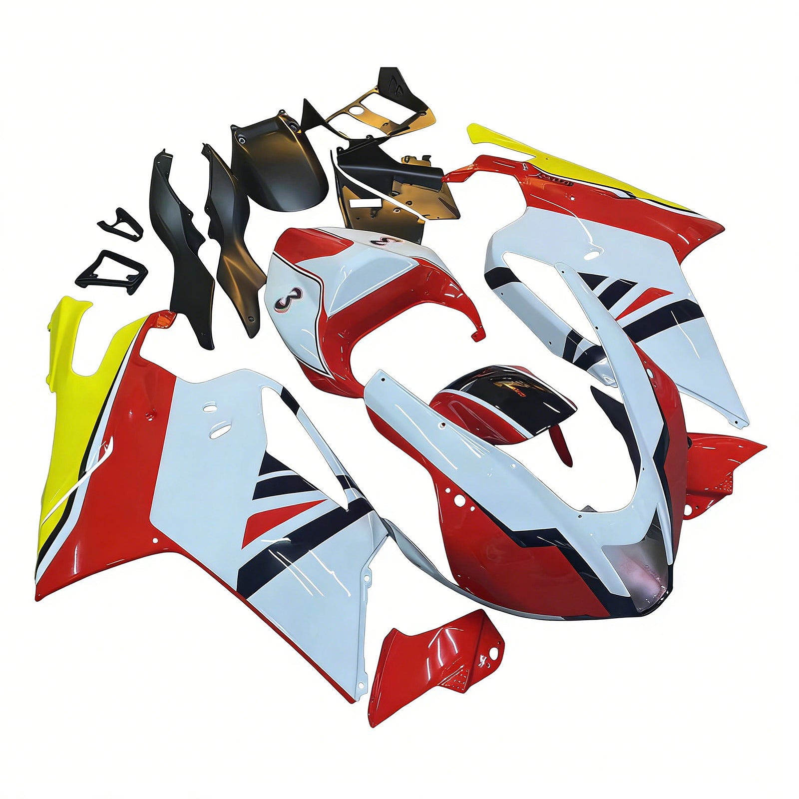 Amotopart 2003-2006 Aprilia RSV1000 White&Red Fairing Kit