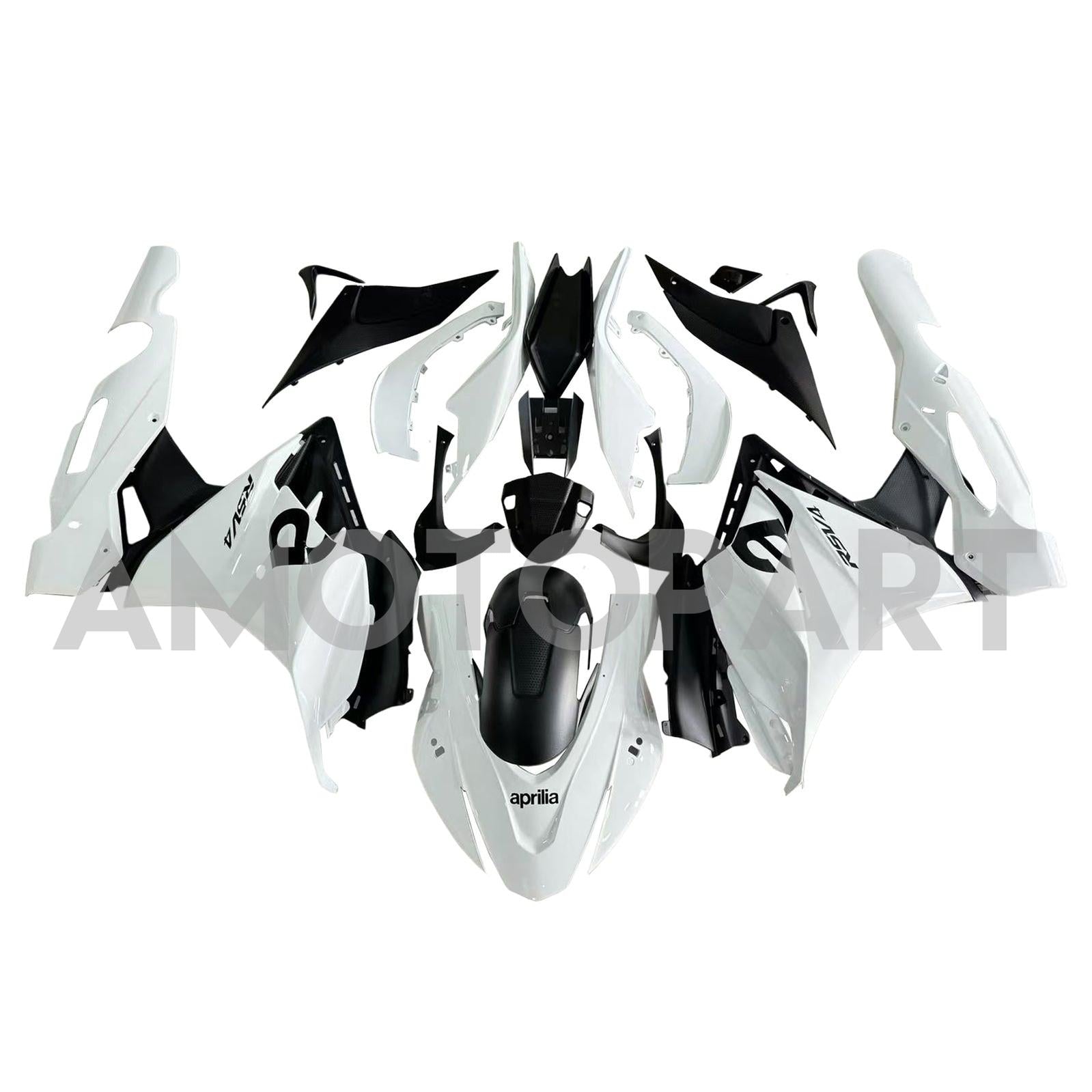 Amotopart 2022-2024 Aprilia RSV4 1100 White Black Fairing Kit