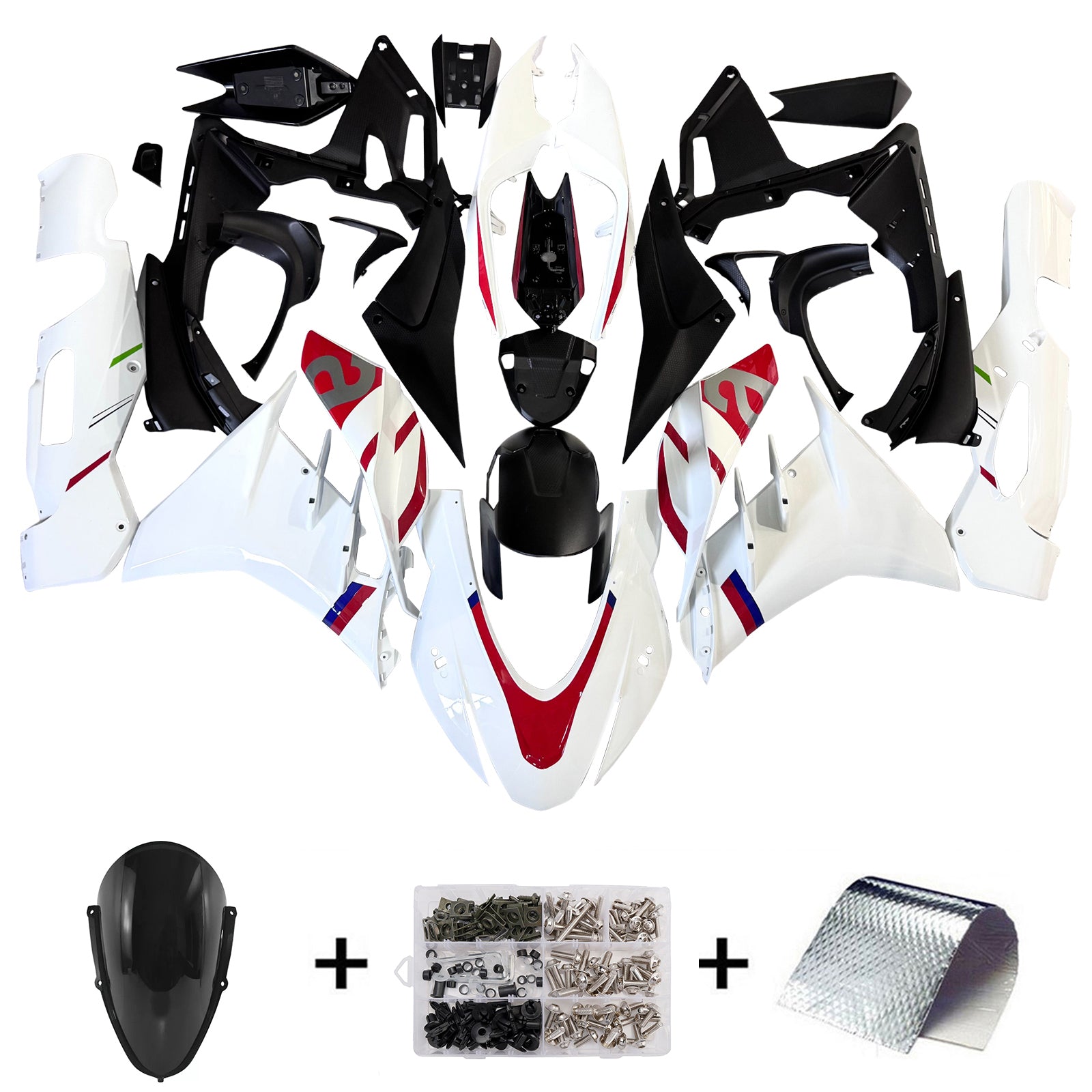 Amotopart 2022-2024 Aprilia RSV4 1100 White Red Fairing Kit