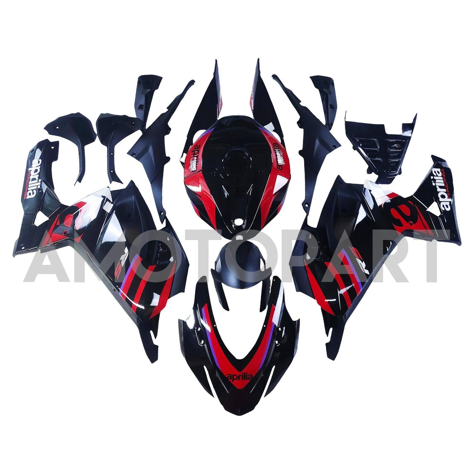 Amotopart 2024-2025 Aprilia Rs 457 Schwarzes Rotverkleidungskit