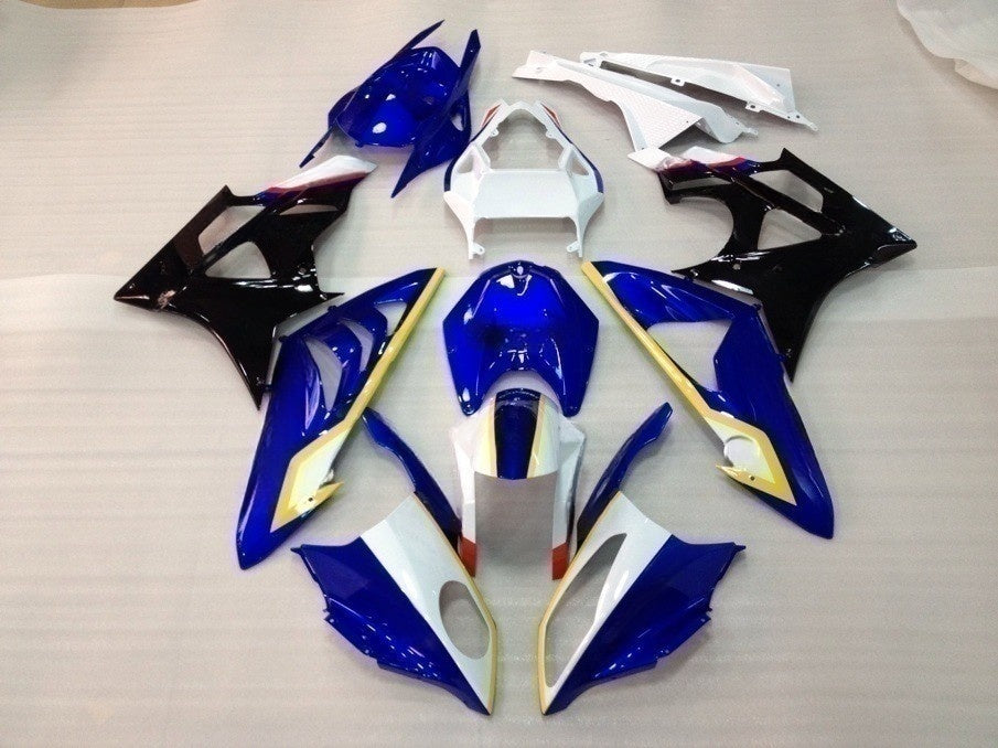 Amotopart 2009–2014 BMW S1000RR Blau Weiß Schwarz Verkleidungsset