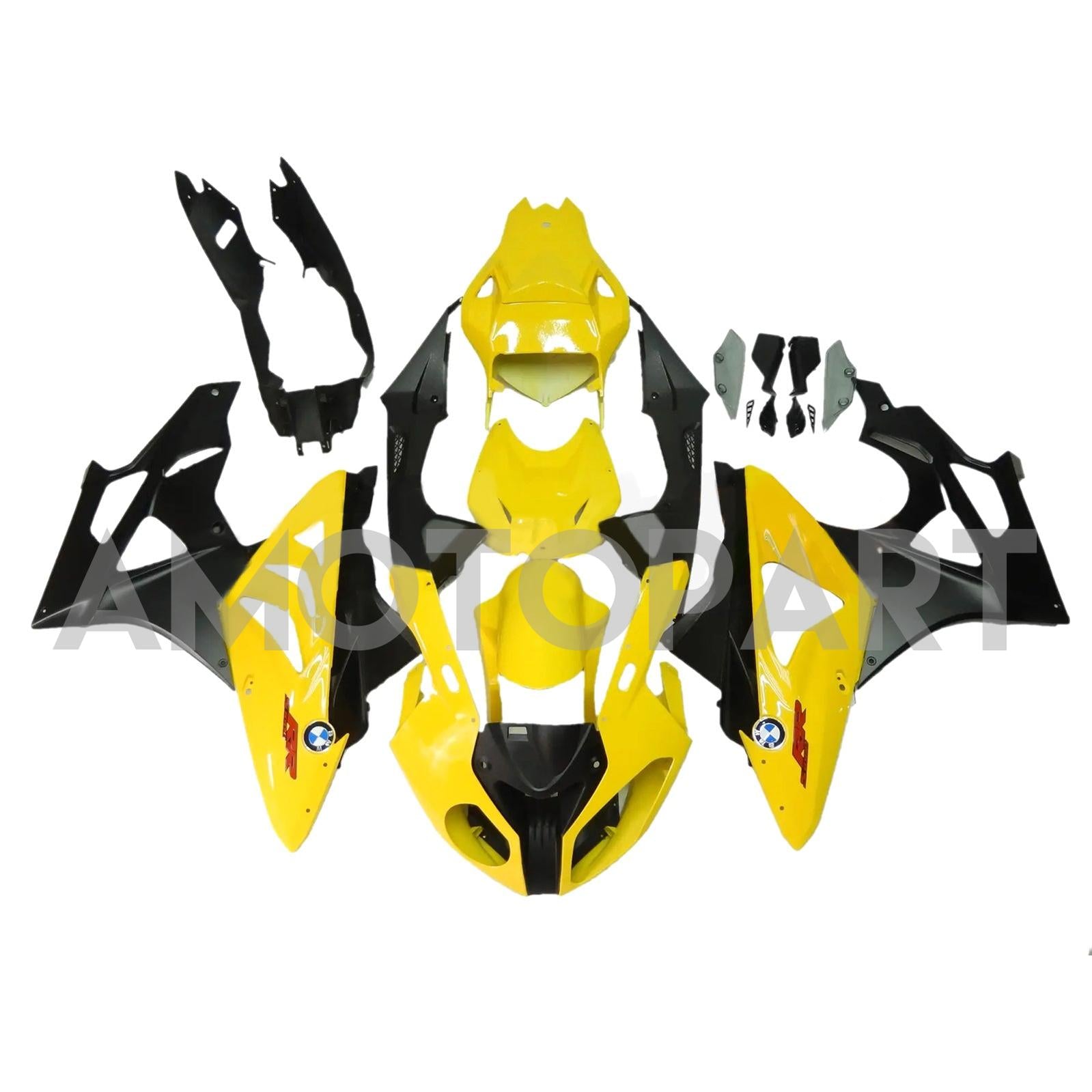 Amotopart 2009-2014 BMW S1000RR Yellow & Black Fairing Zestaw