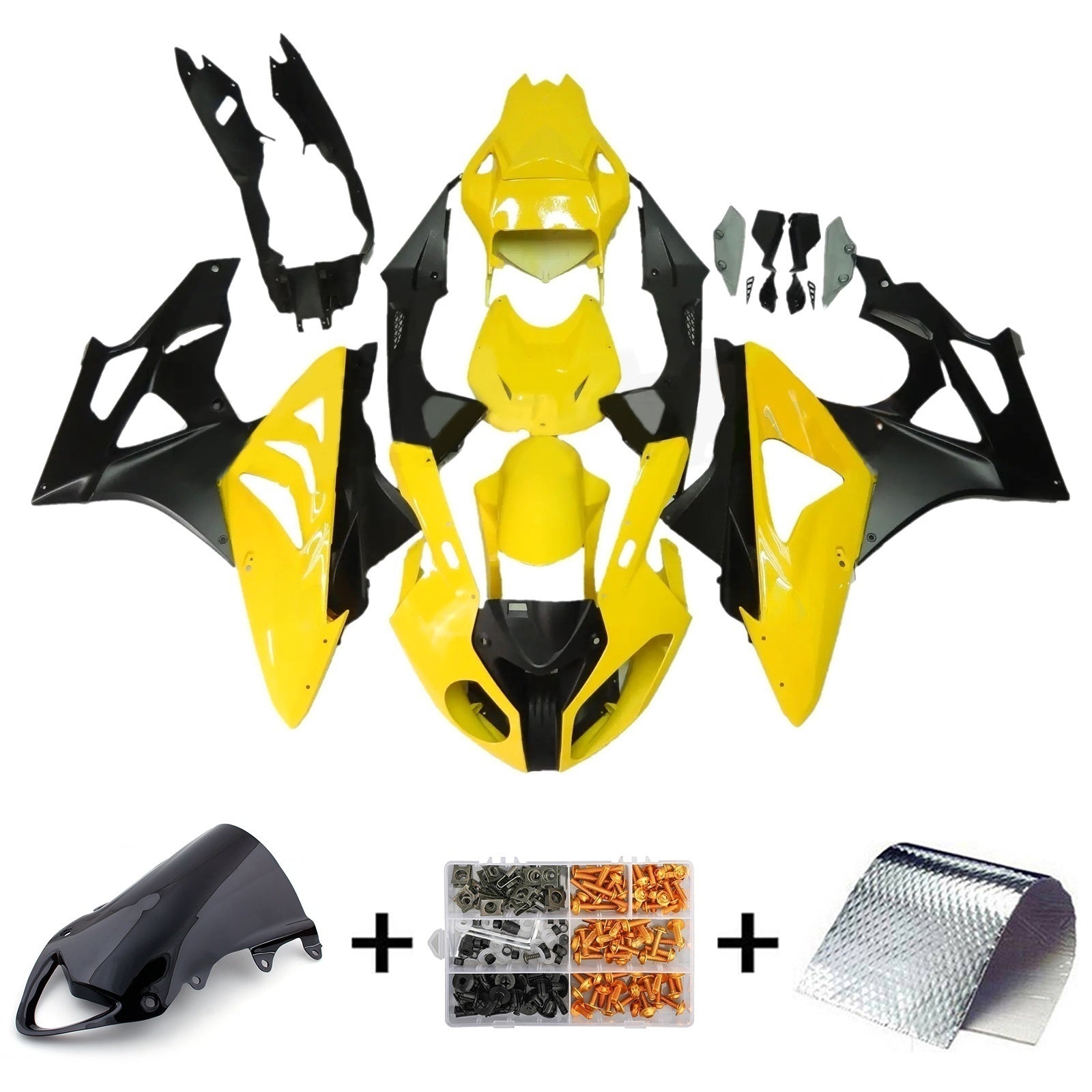 Amotopart 2009-2014 BMW S1000RR Yellow & Black Fairing Kit