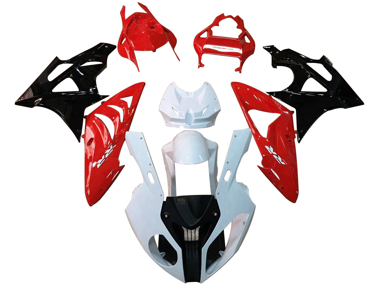 Amotopart 2009–2014 BMW S1000RR Rot Weiß Schwarz Verkleidungsset