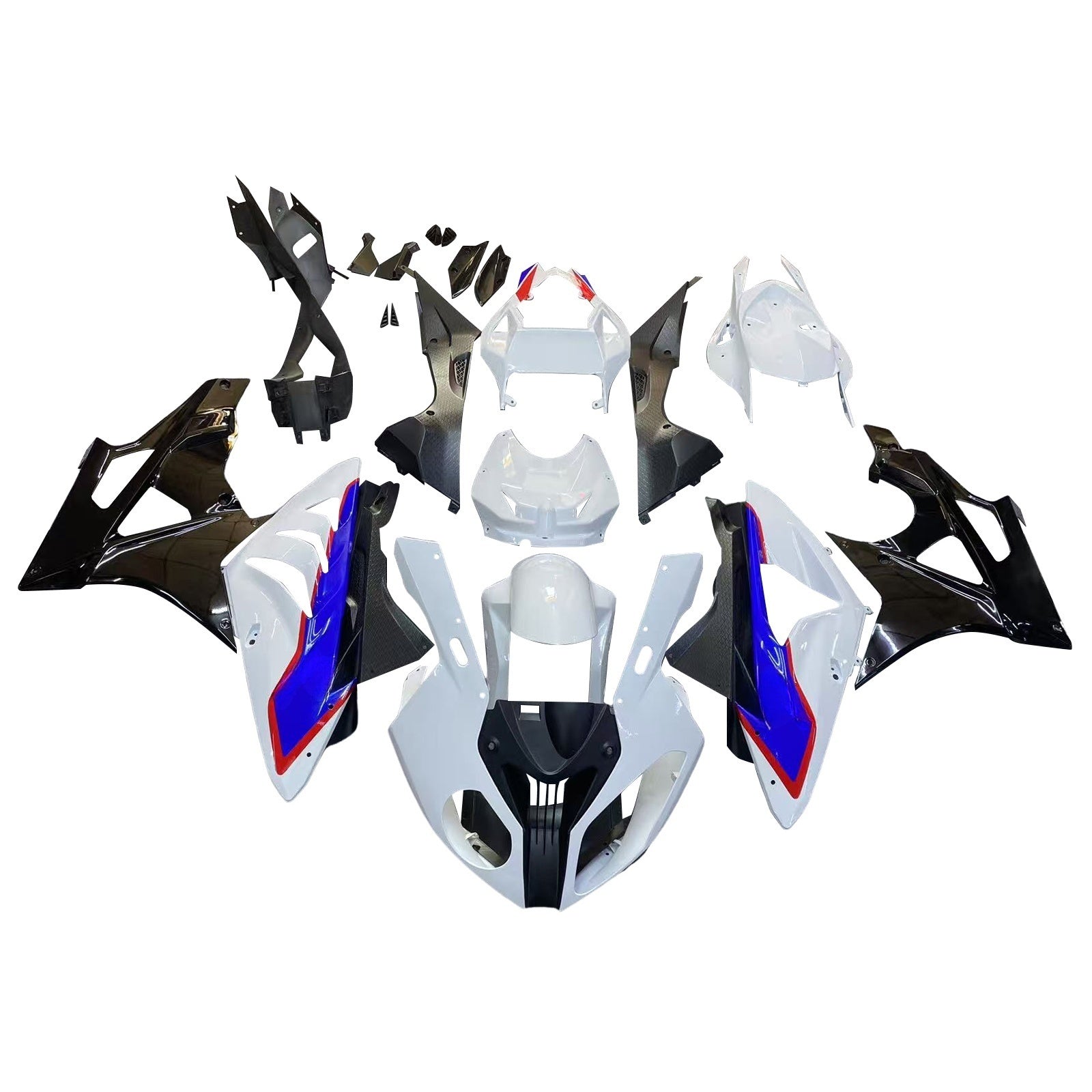 Amotopart 2009-2014 BMW S1000RR Blue White Fairing Kit