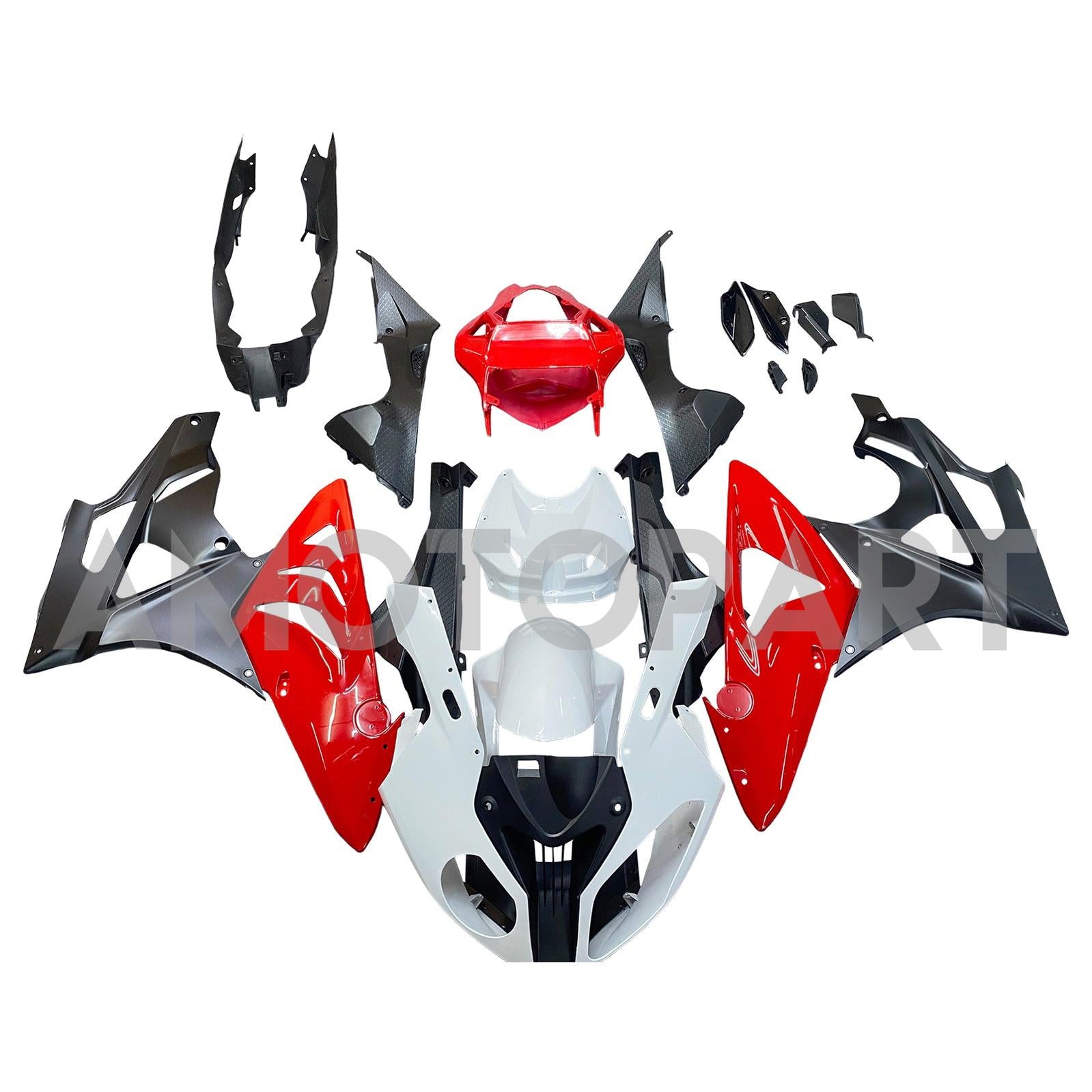 Amotopart BMW S1000RR 2009-2014 White&Red Style5 Fairing Kit