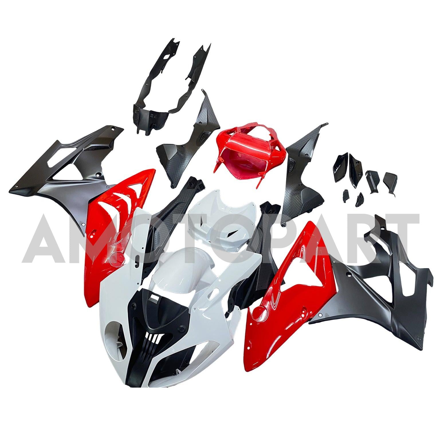 Amotopart BMW S1000RR 2009-2014 White&Red Style5 Fairing Kit
