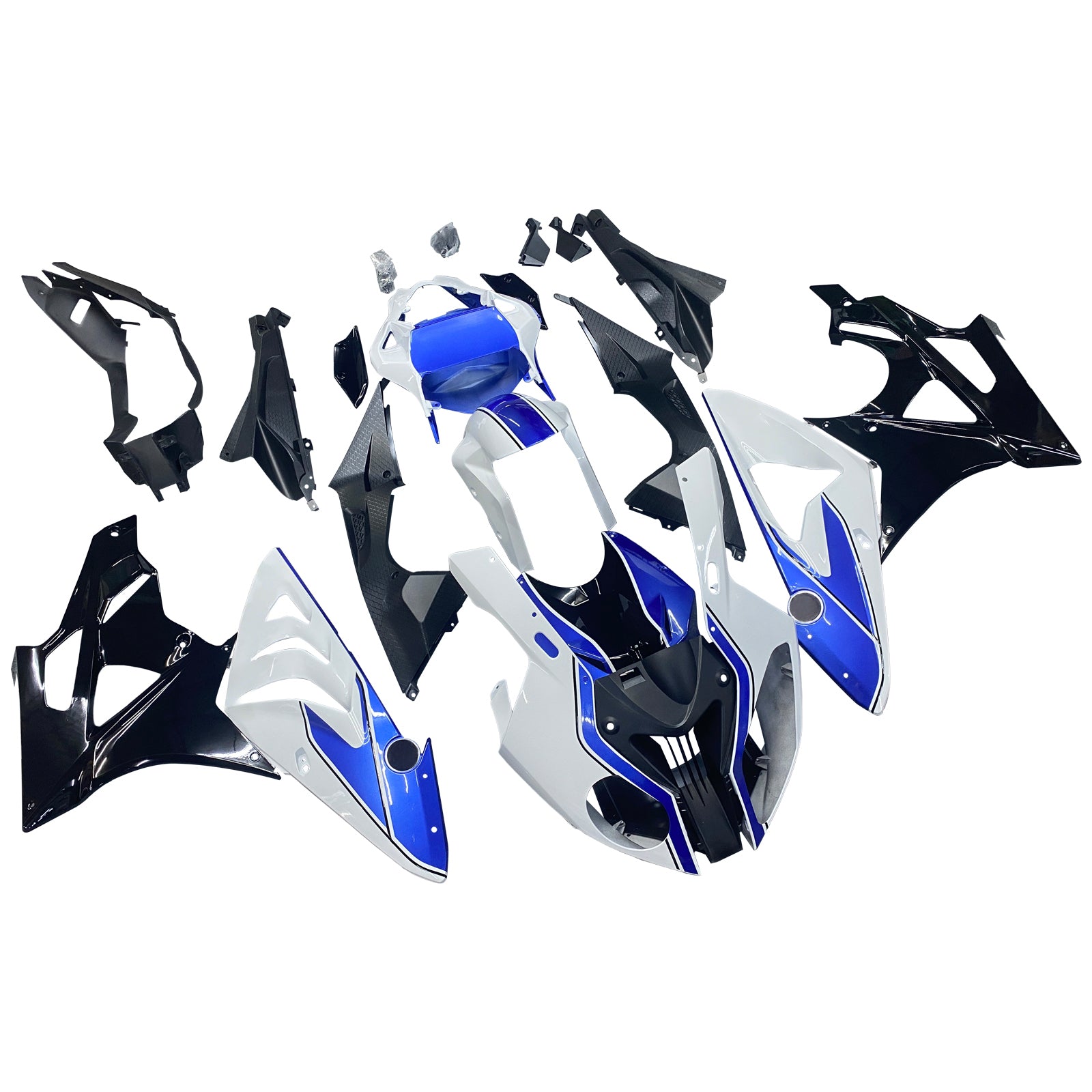 Amotopart 2009-2014 BMW S1000RR Kit de carenado azul y blanco