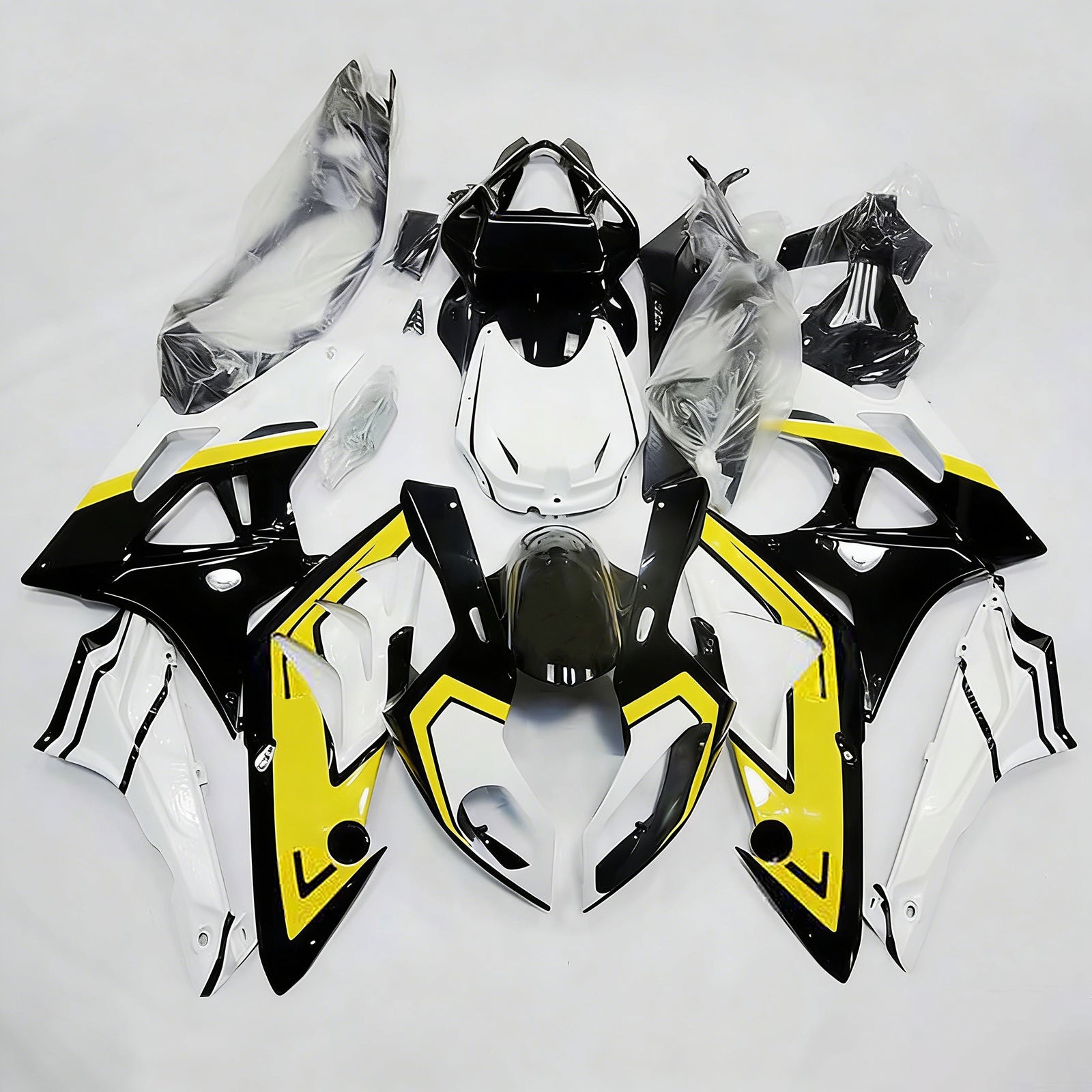 Amotopart 2009-2014 BMW S1000RR Yellow White Black Fairing Kit