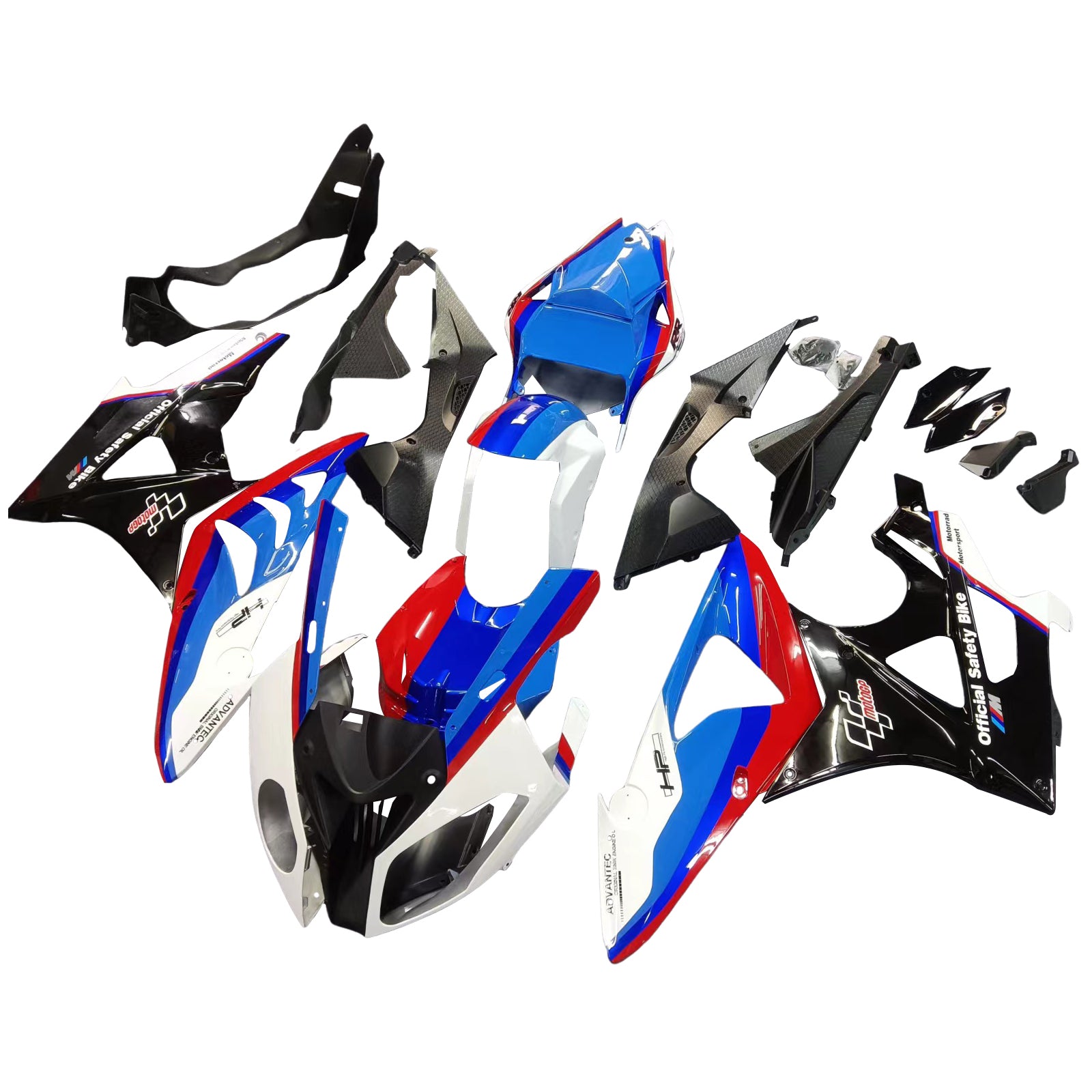 Amotopart 2009-2014 BMW S1000RR vzorec uhlíkových vláken bílé kapky