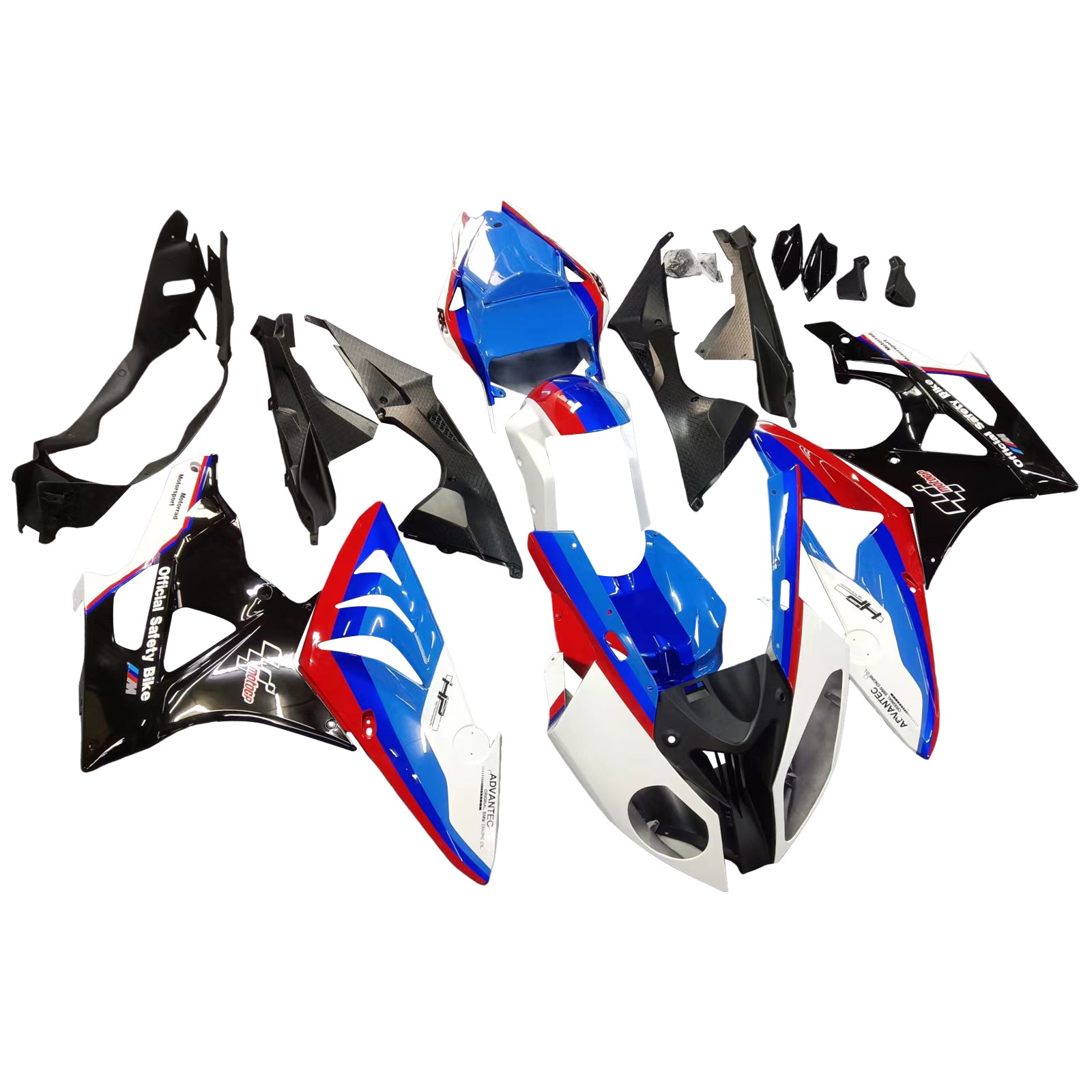Amotopart 2009-2014 BMW S1000RR vzorec uhlíkových vláken bílé kapky