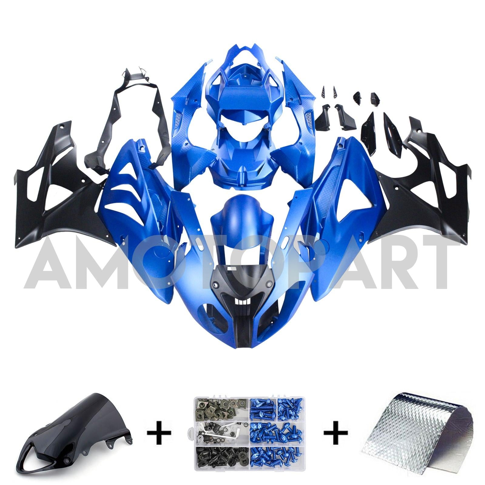 Amotopart 2009-2014 BMW S1000RR Kit de carenado azul brillante