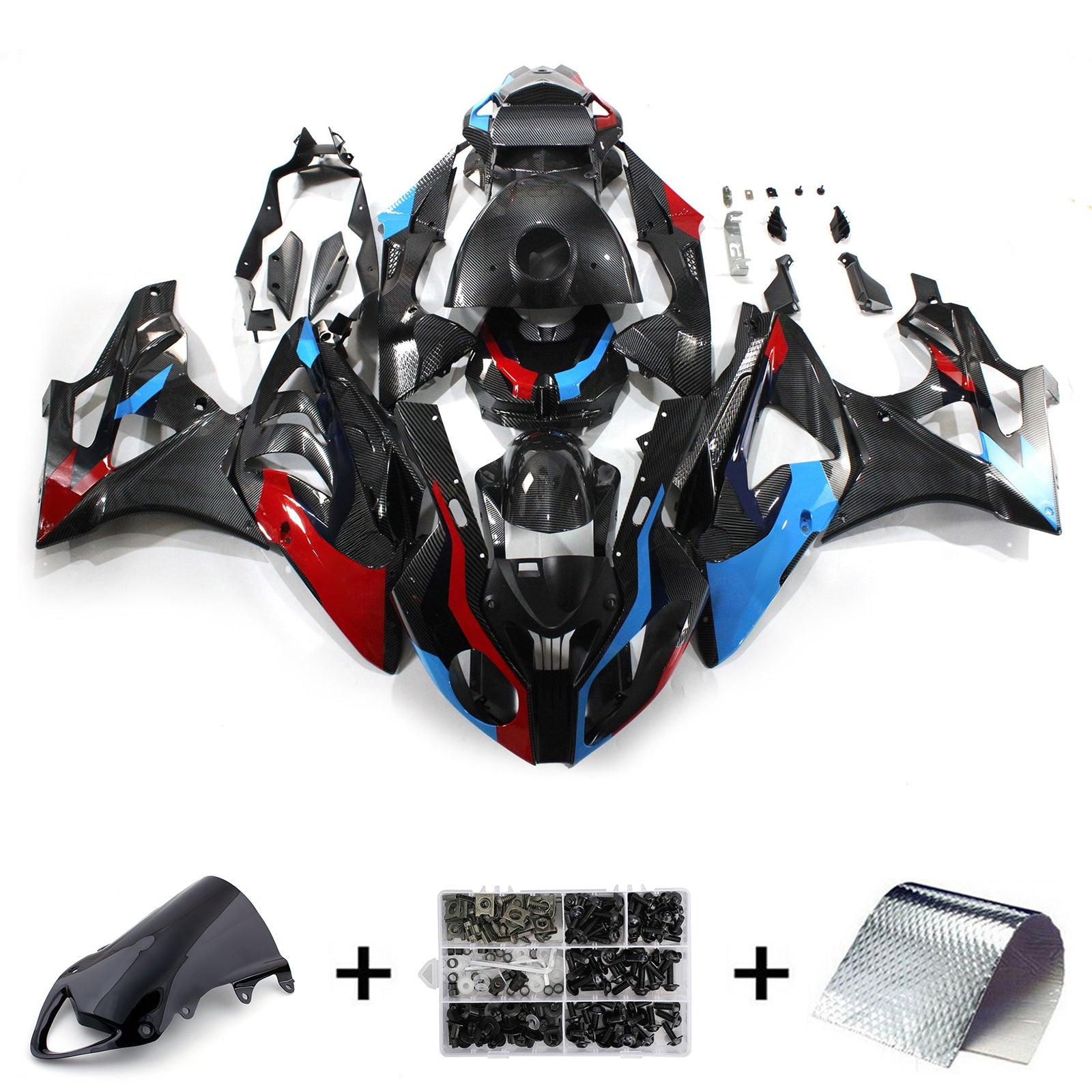 Amotopart 2009-2014 BMW S1000RR Carbon Fiber Pattern Fairing Kit