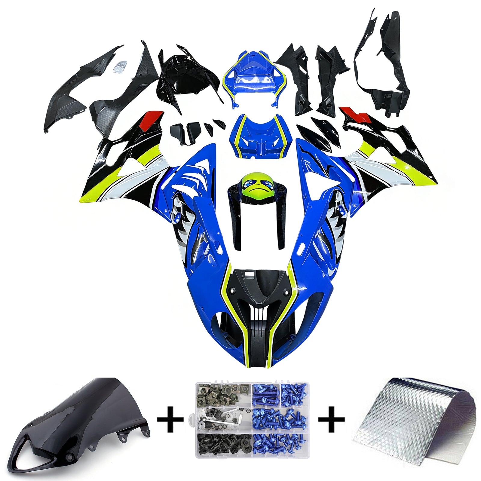Amotopart BMW S1000RR 2009-2014 Blue&Yellow Monster Fairing Kit