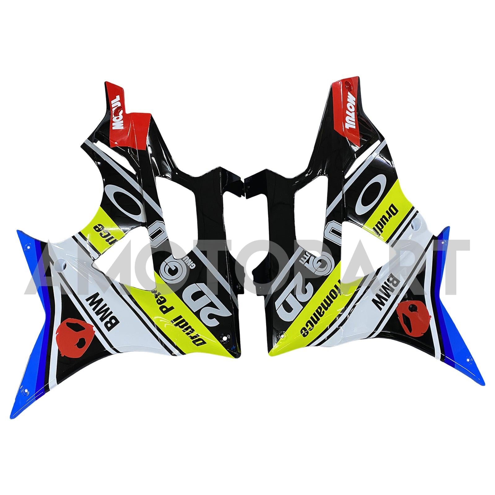 Amotopart BMW S1000RR 2009-2014 Kit de carenado Monster azul y amarillo
