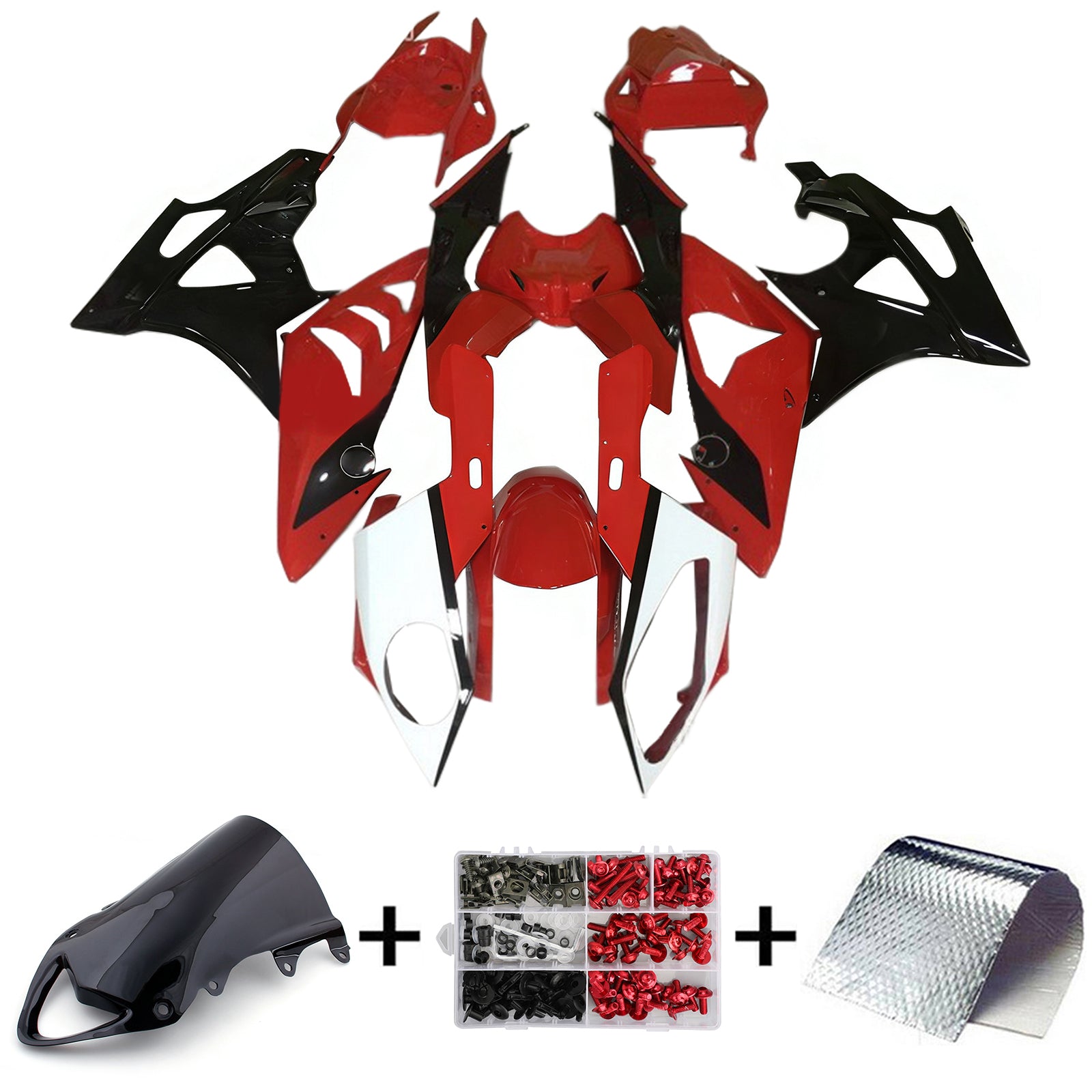 Amotopart BMW S1000RR 2009-2014 Red&Black Fairing Kit