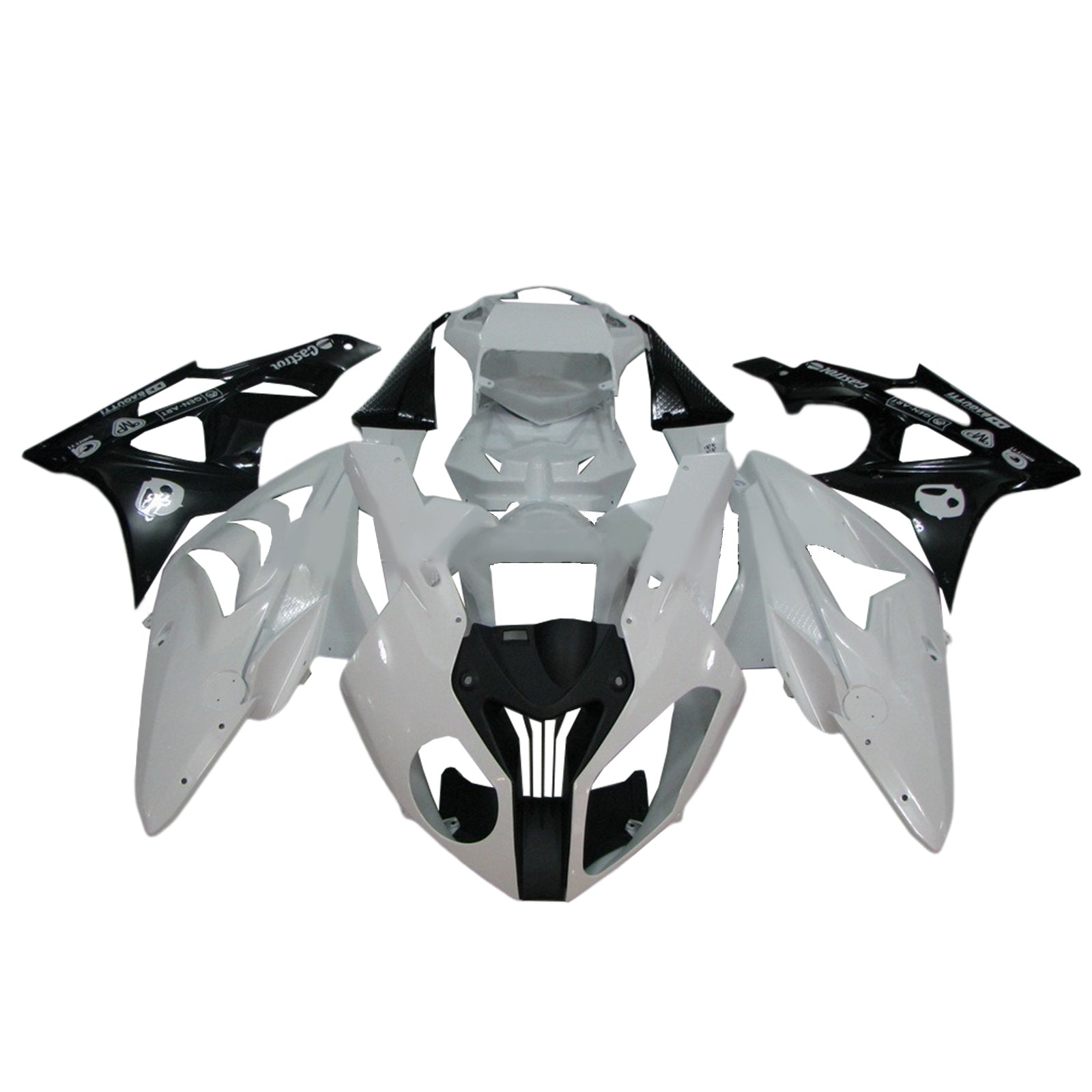 Amotopart BMW S1000RR 2009-2014 ホワイト&ブラック フェアリングキット