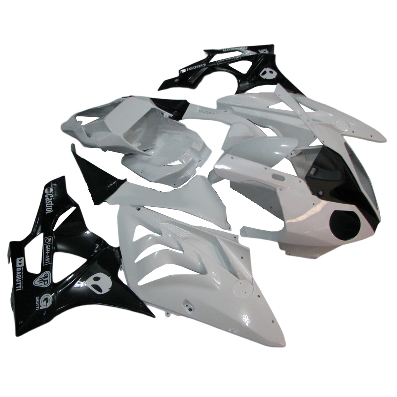 Amotopart BMW S1000RR 2009-2014 ホワイト&ブラック フェアリングキット