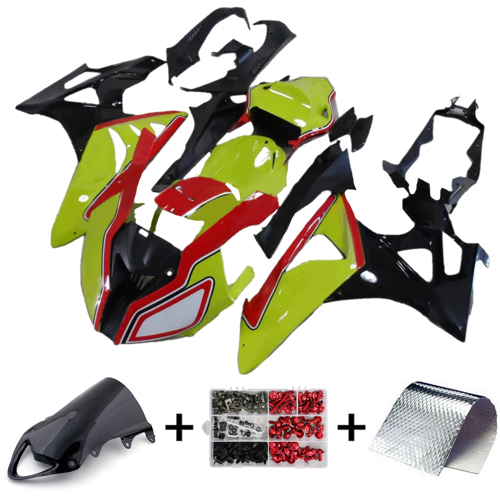 Amotopart BMW S1000RR 2009-2014 Yellow & Red Fairing Kit