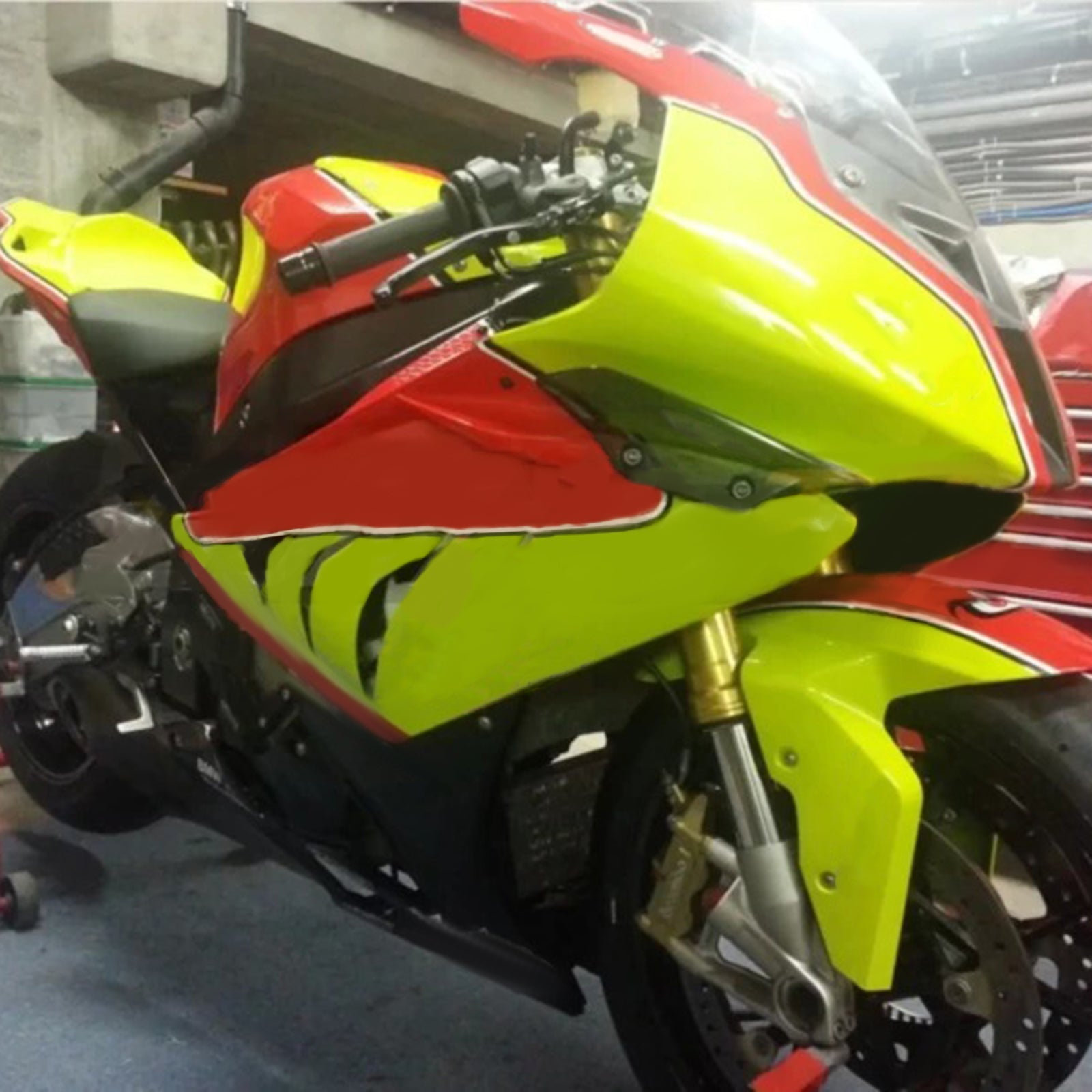 Amotopart BMW S1000RR 2009-2014 Yellow & Red Fairing Kit