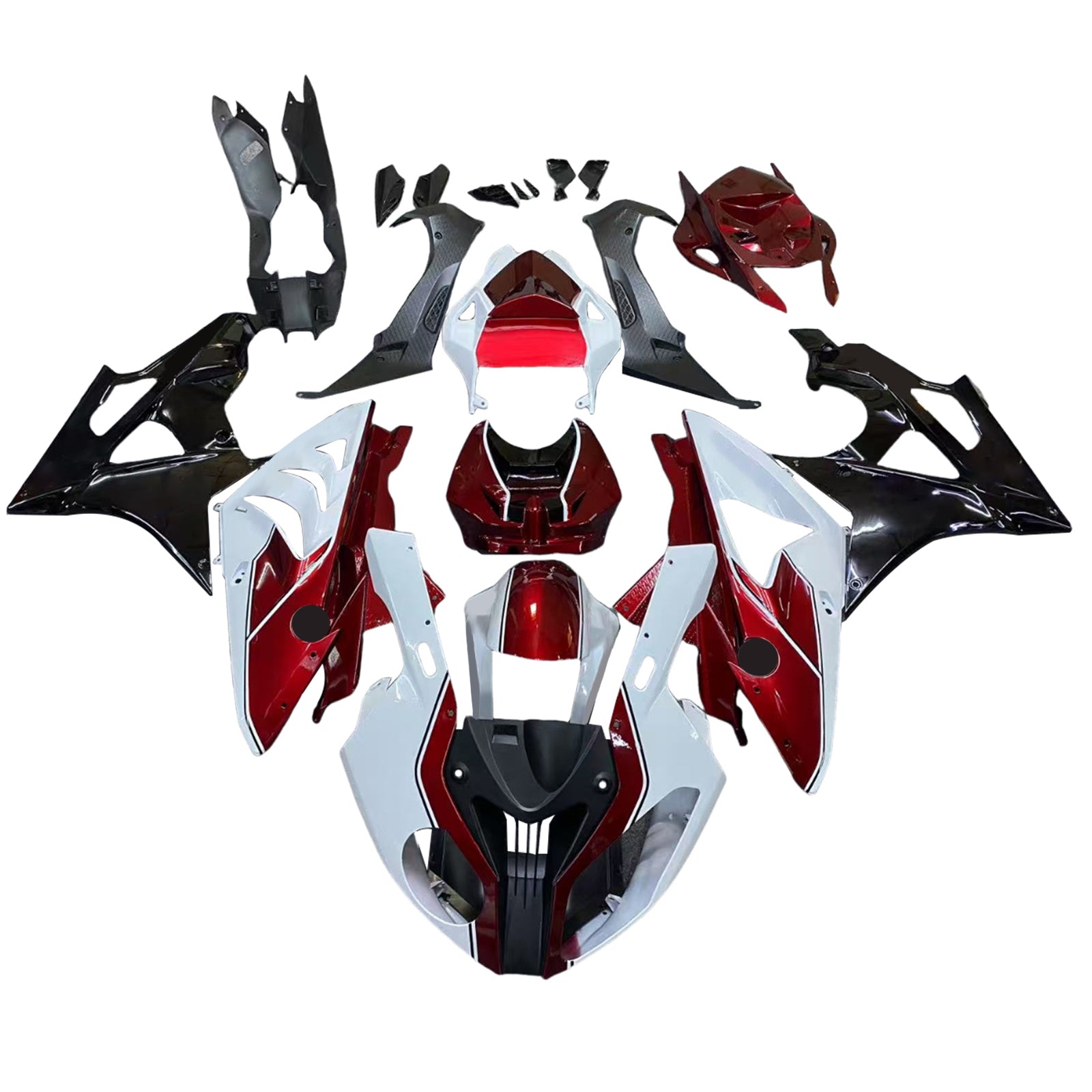 Amotopart BMW S1000RR 2009-2014 White&Red Style1 Fairing Kit