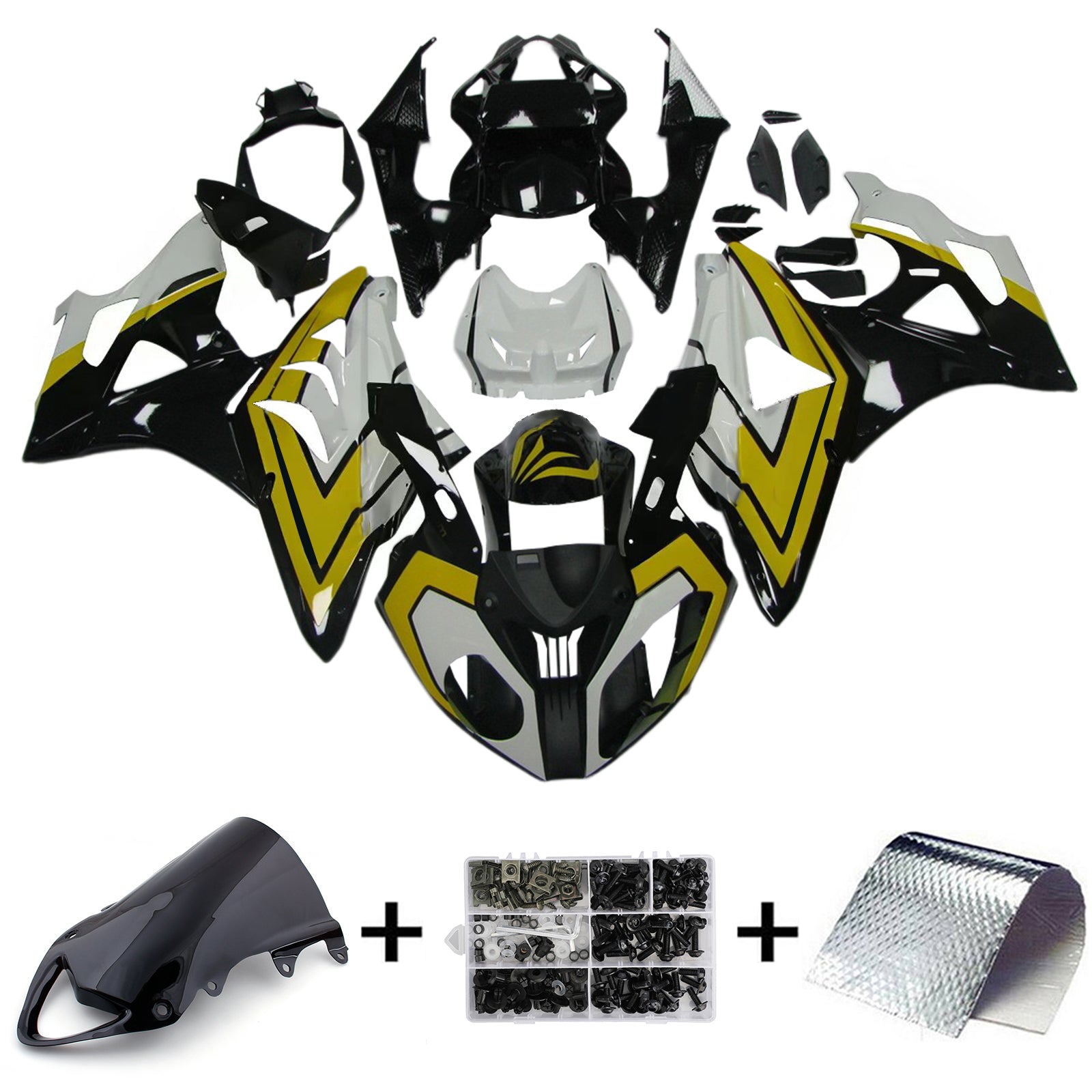 Amotopart BMW S1000RR 2009-2014 Yellow&Black Fairing Kit