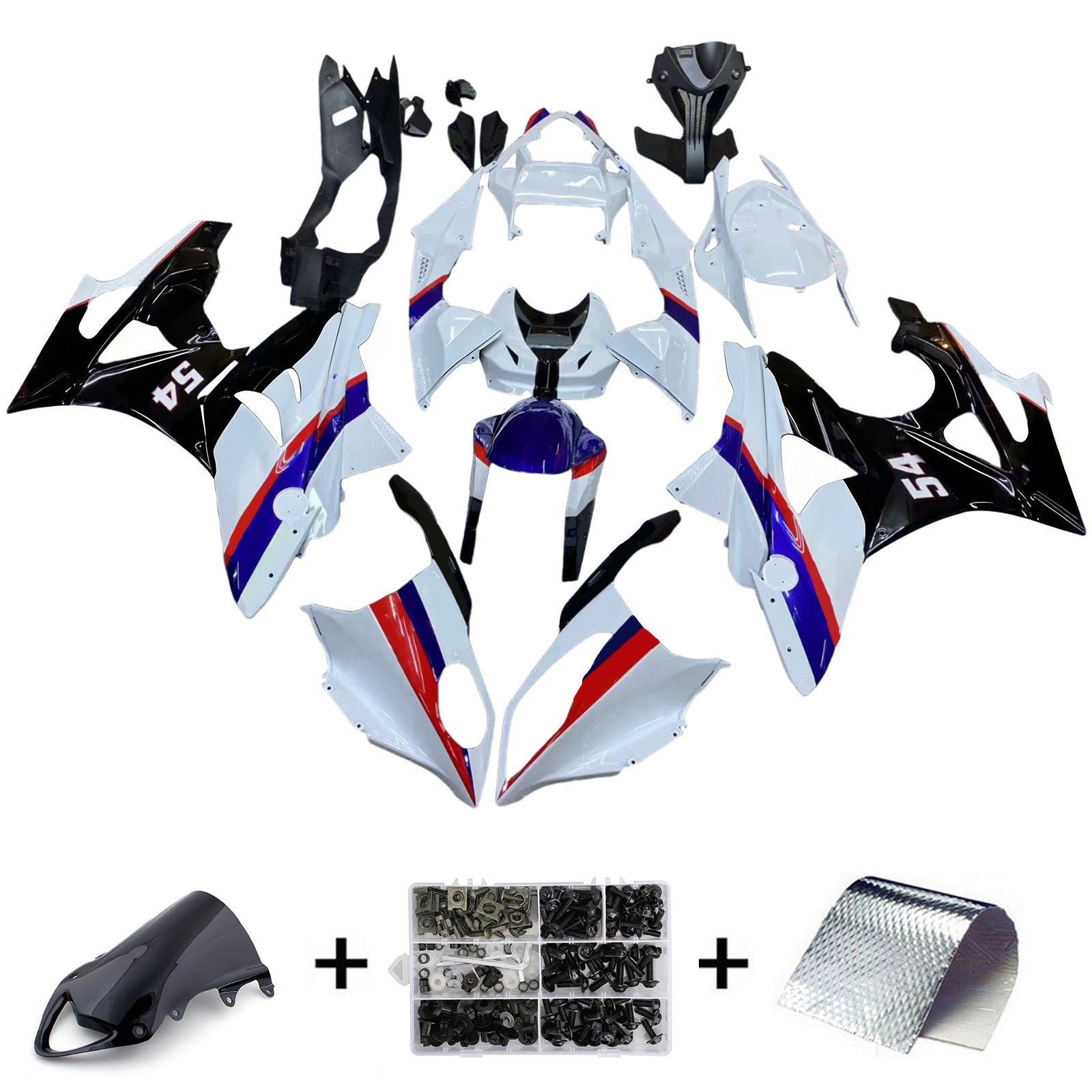 Amotopart BMW S1000RR 2009-2014 Blue&White Style1 Fairing Kit
