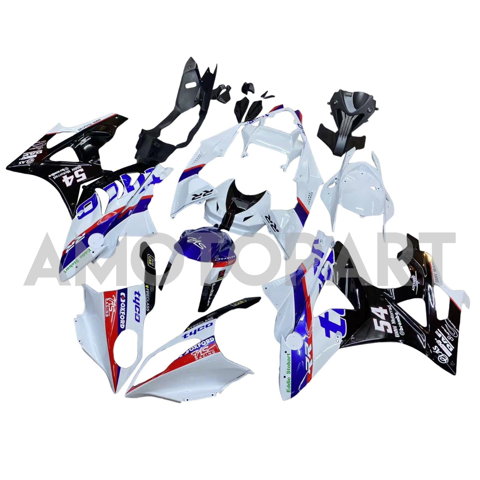 Amotopart BMW S1000RR 2009-2014 Kit de carenado azul y blanco Style1