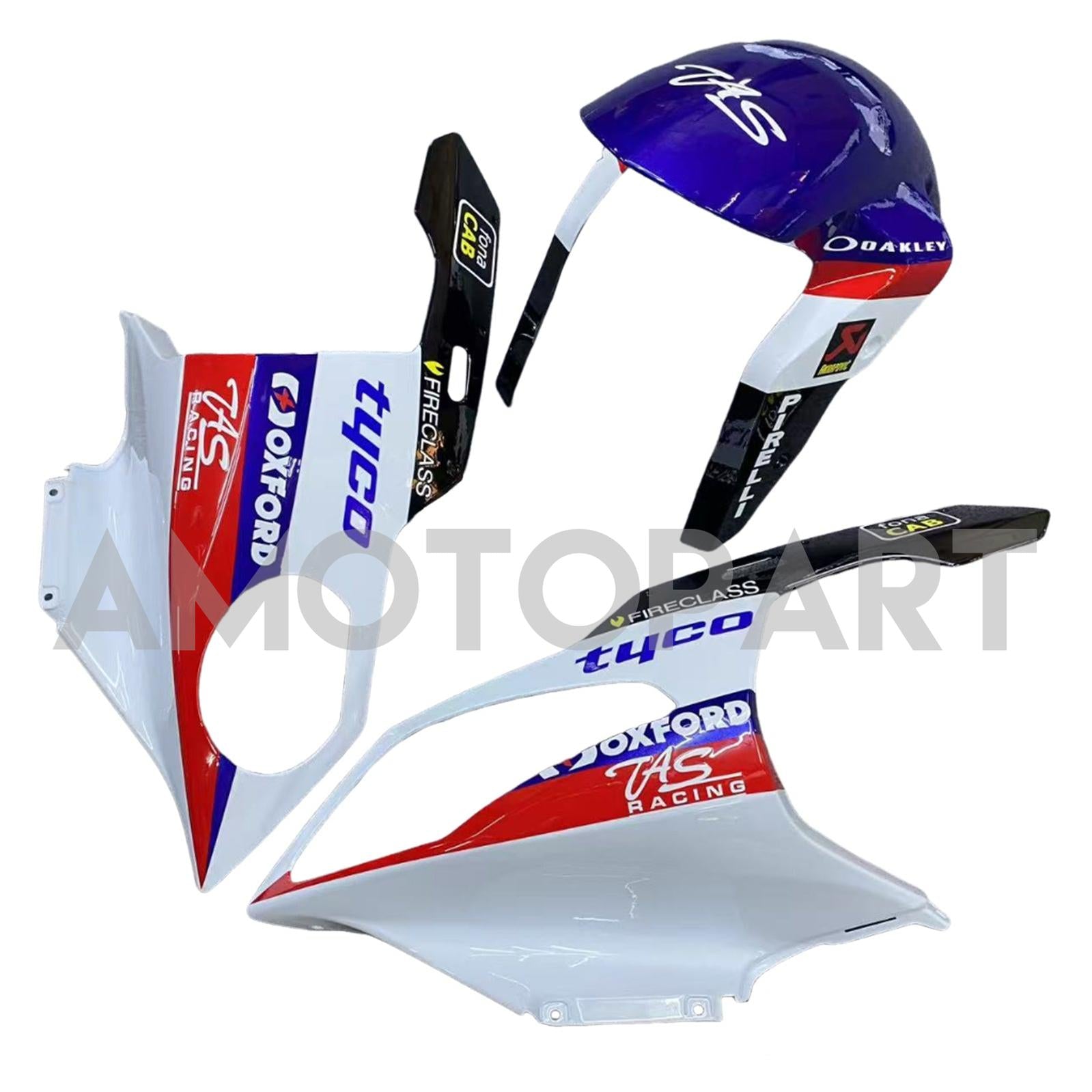 Amotopart BMW S1000RR 2009-2014 Kit de carenado azul y blanco Style1