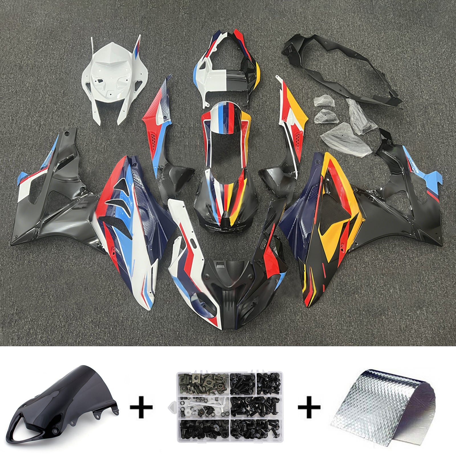 Amotopart 2009-2014 BMW S1000RR Black Yellow Red White Fairing Kit
