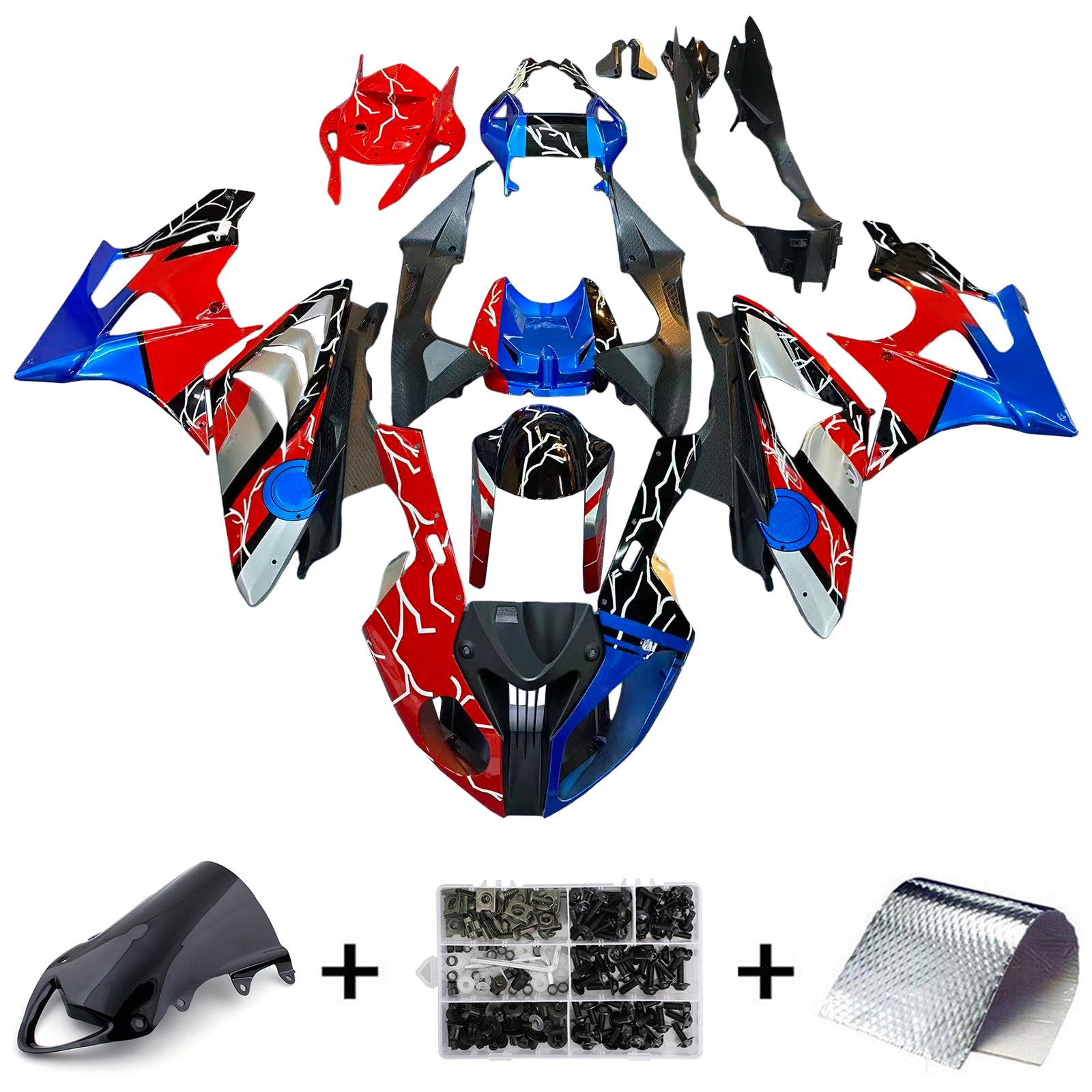 Amotopart 2009-2014 BMW S1000RR Black Red Blue Silver Fairing Kit